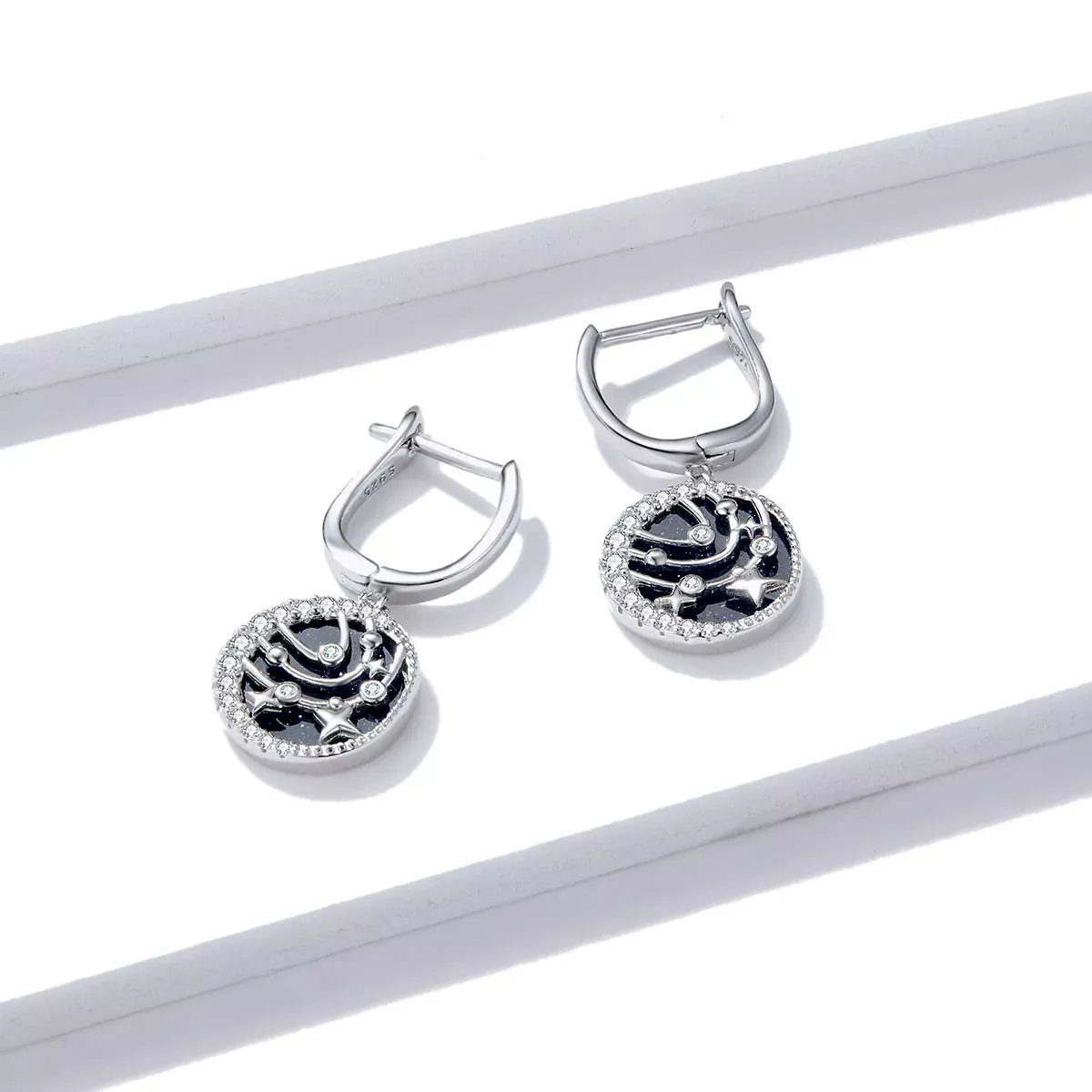 Pandora Style Brilliant Galaxy Hoop Earrings - BSE423