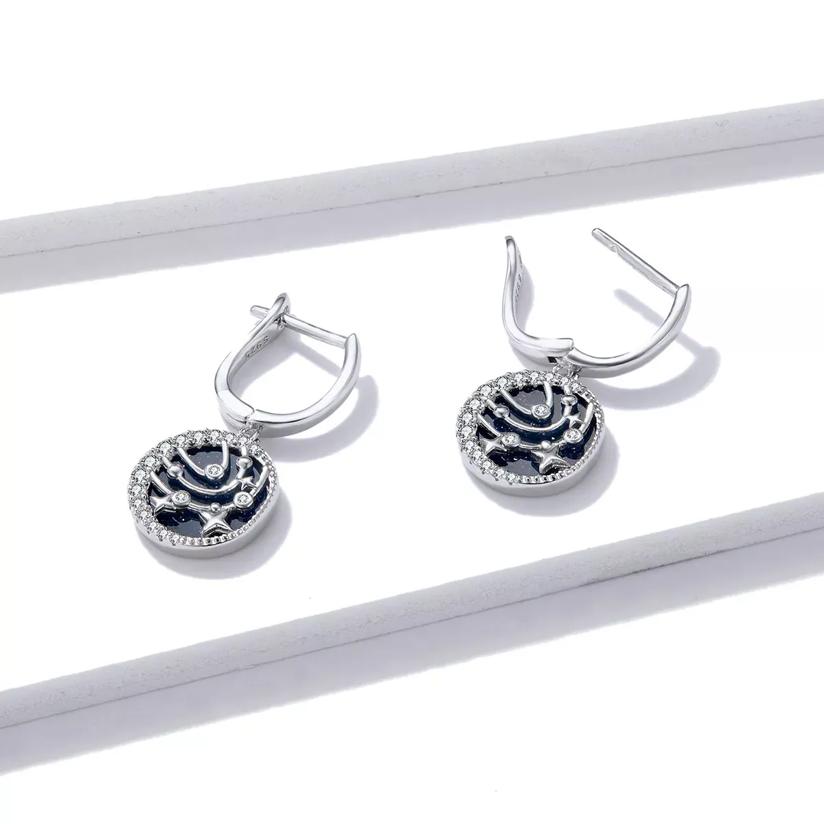 Pandora Style Brilliant Galaxy Hoop Earrings - BSE423