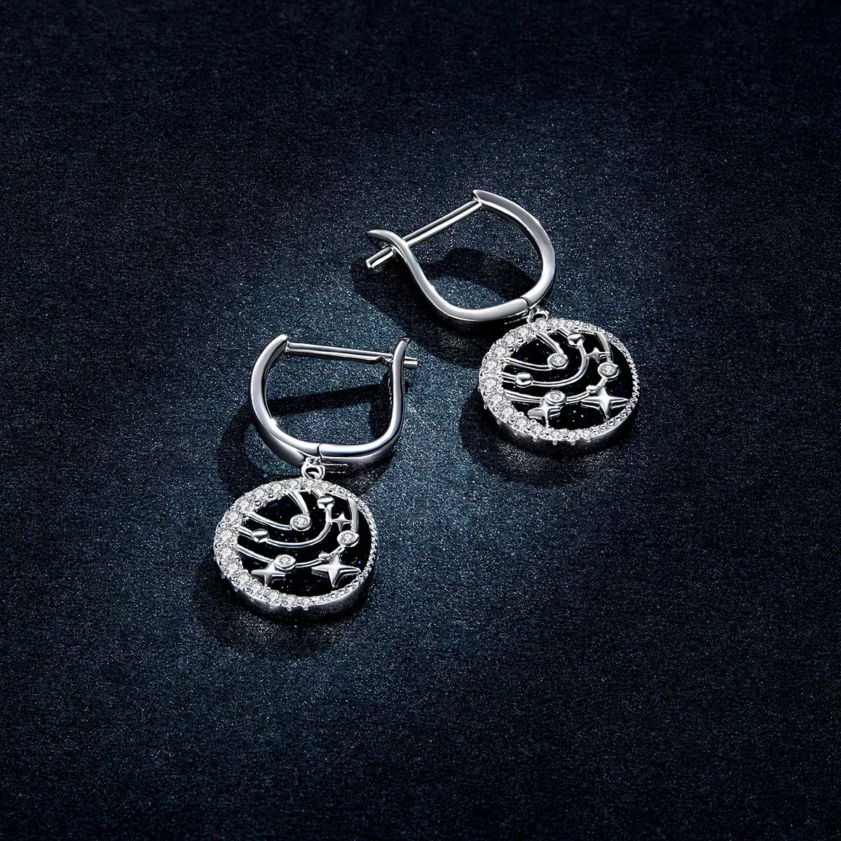Pandora Style Brilliant Galaxy Hoop Earrings - BSE423