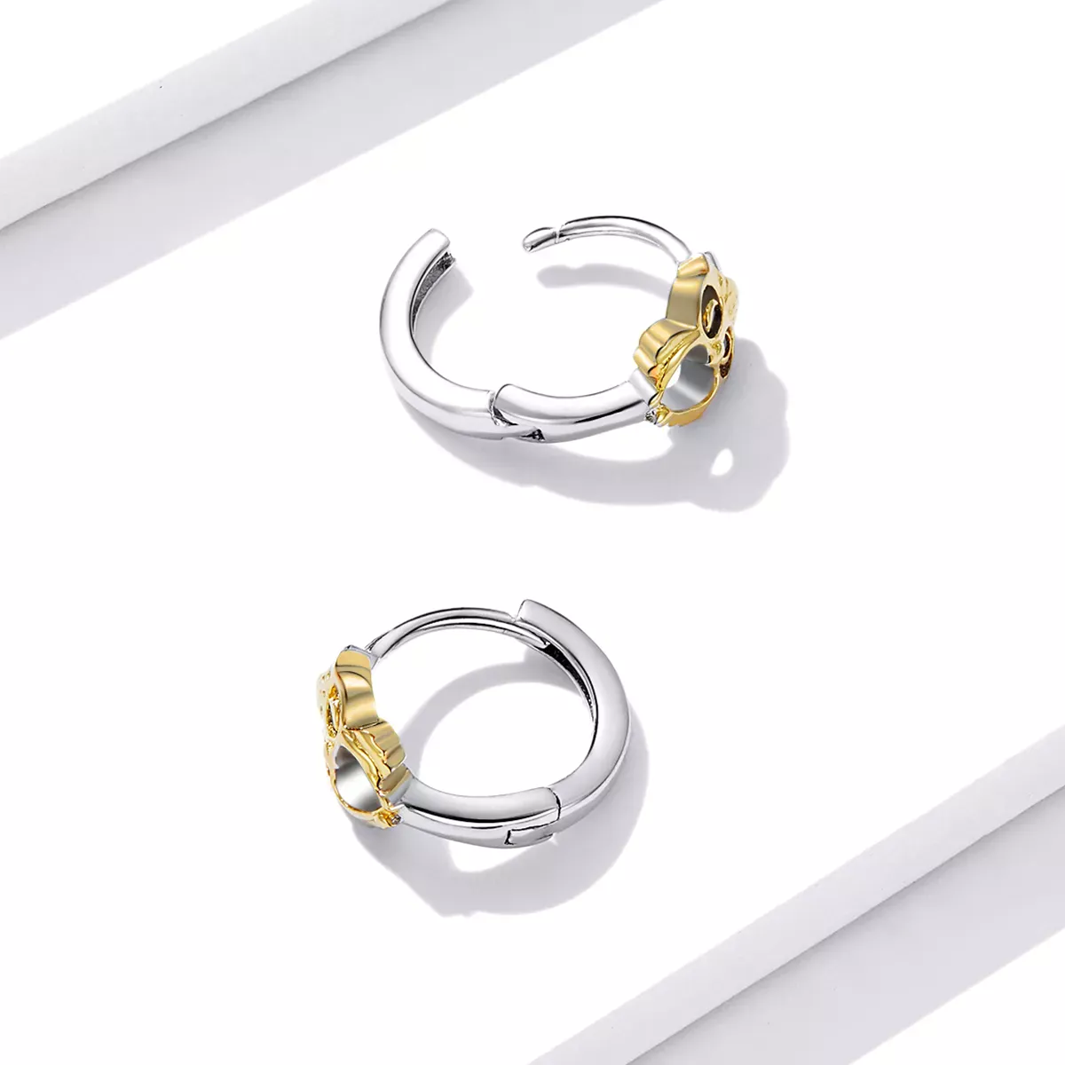 Pandora Style Creative Owl Hoop Earrings - BSE505