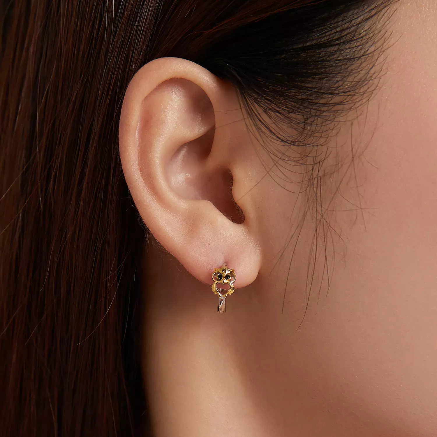 Pandora Style Creative Owl Hoop Earrings - BSE505