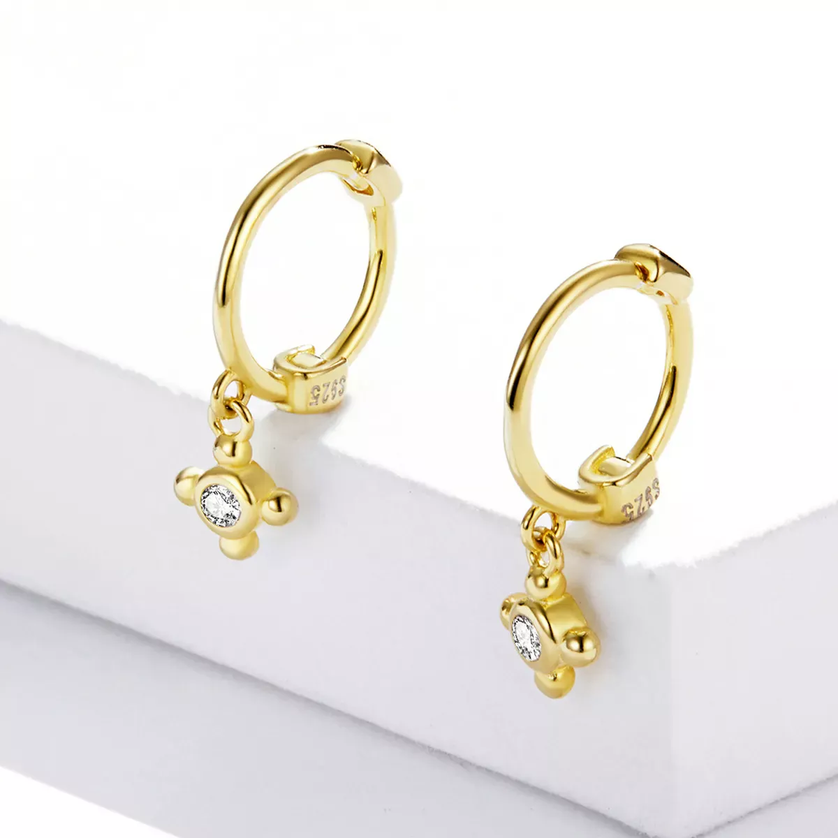 Pandora Style Cross Hoop Earrings - SCE1253