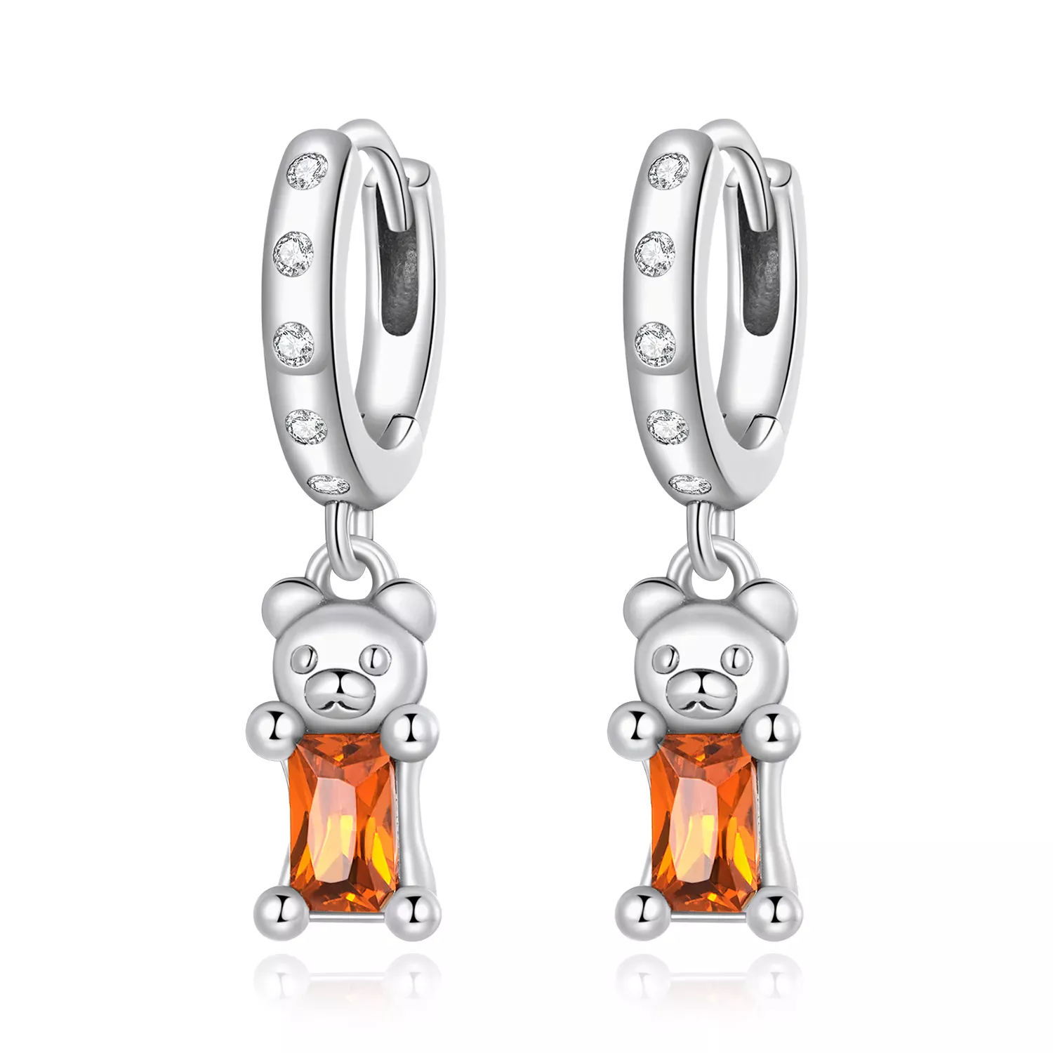 Pandora Style Cute Bear Hoop Earrings - SCE1399