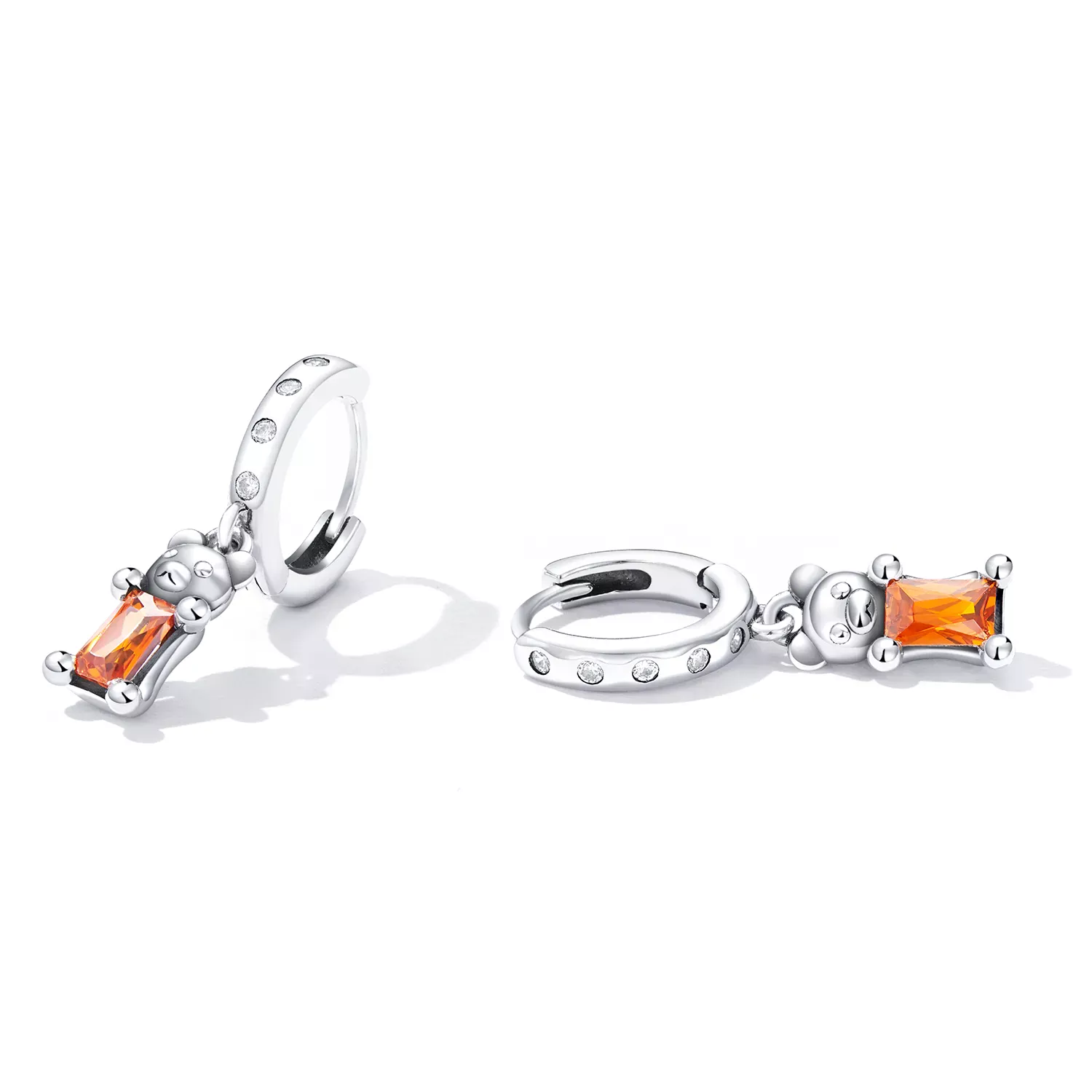 Pandora Style Cute Bear Hoop Earrings - SCE1399
