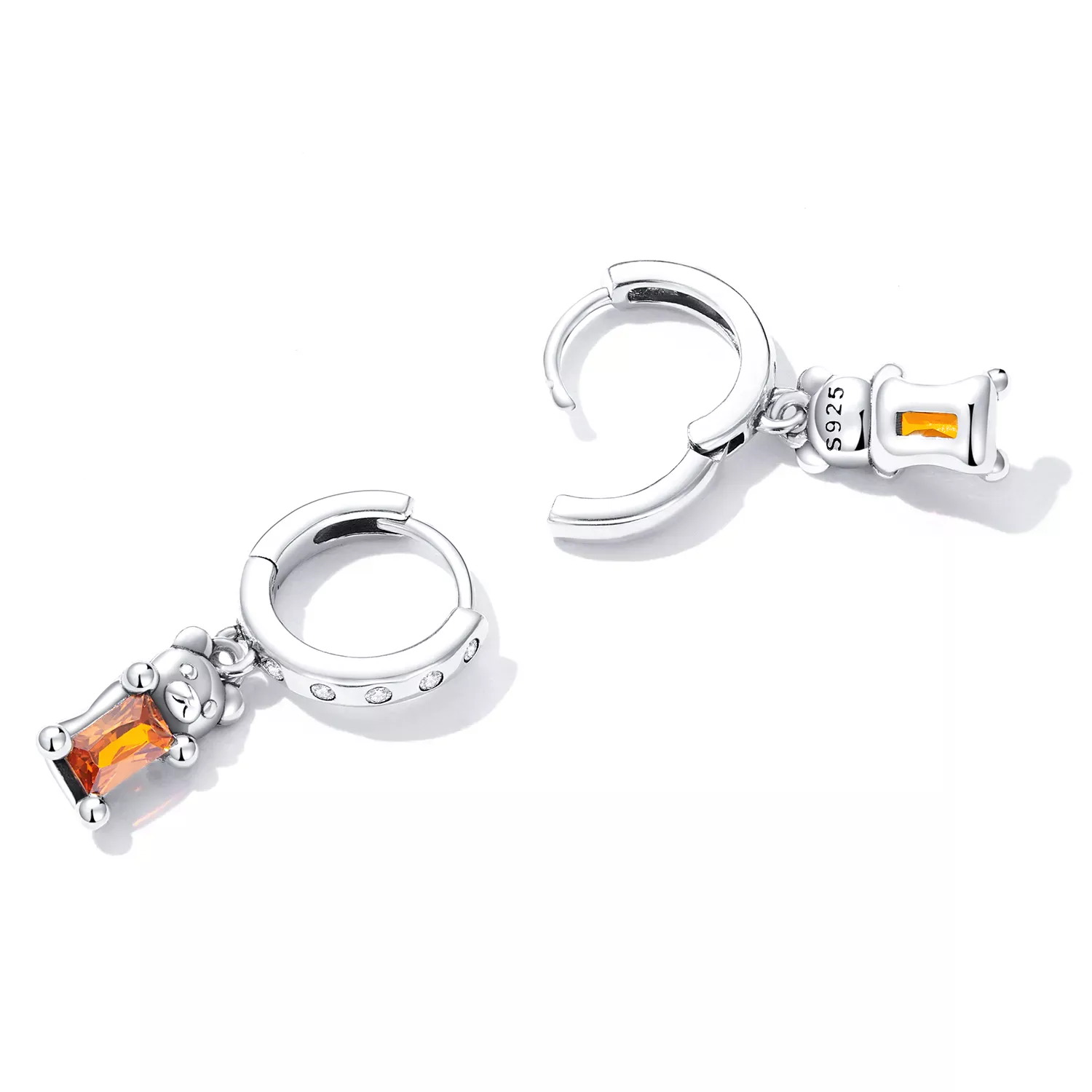 Pandora Style Cute Bear Hoop Earrings - SCE1399