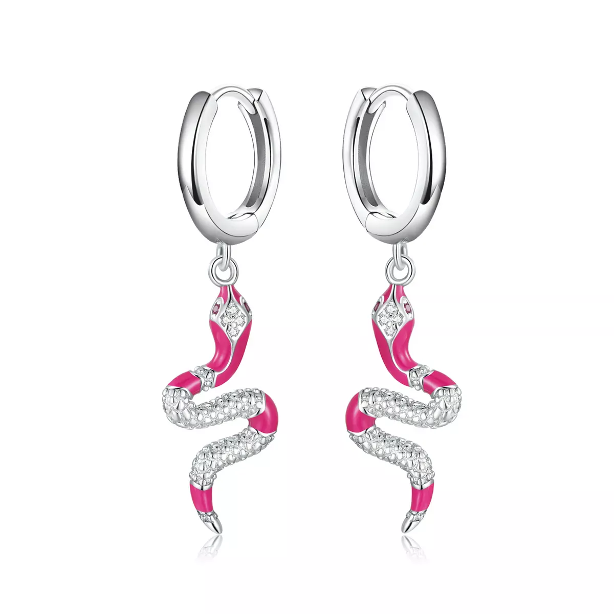 Pandora Style Delicate Spirit Serpent Hoop Earrings - BSE577