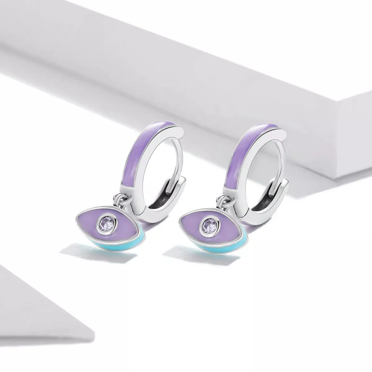 Pandora Style Devil Eye Hoop Earrings - SCE1369