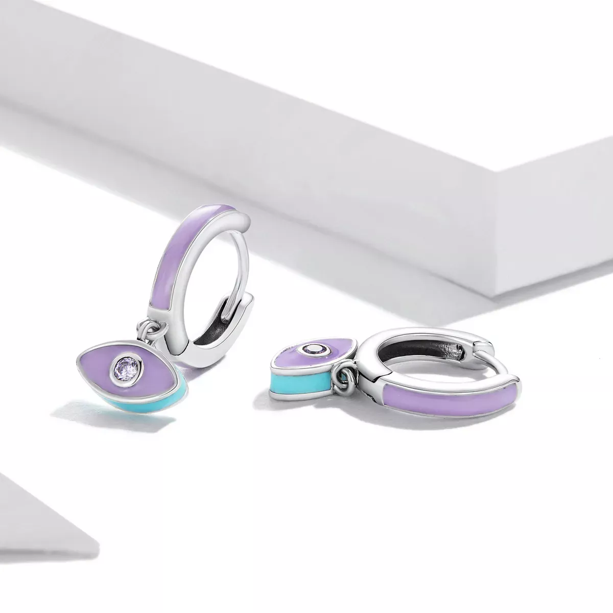 Pandora Style Devil Eye Hoop Earrings - SCE1369