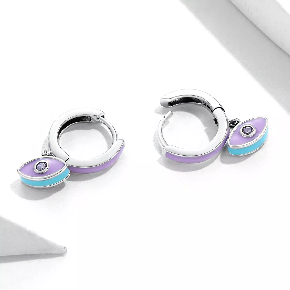 Pandora Style Devil Eye Hoop Earrings - SCE1369