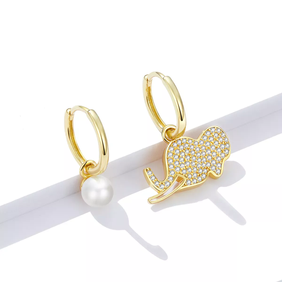Pandora Style Elephant Hoop Earrings - BSE371
