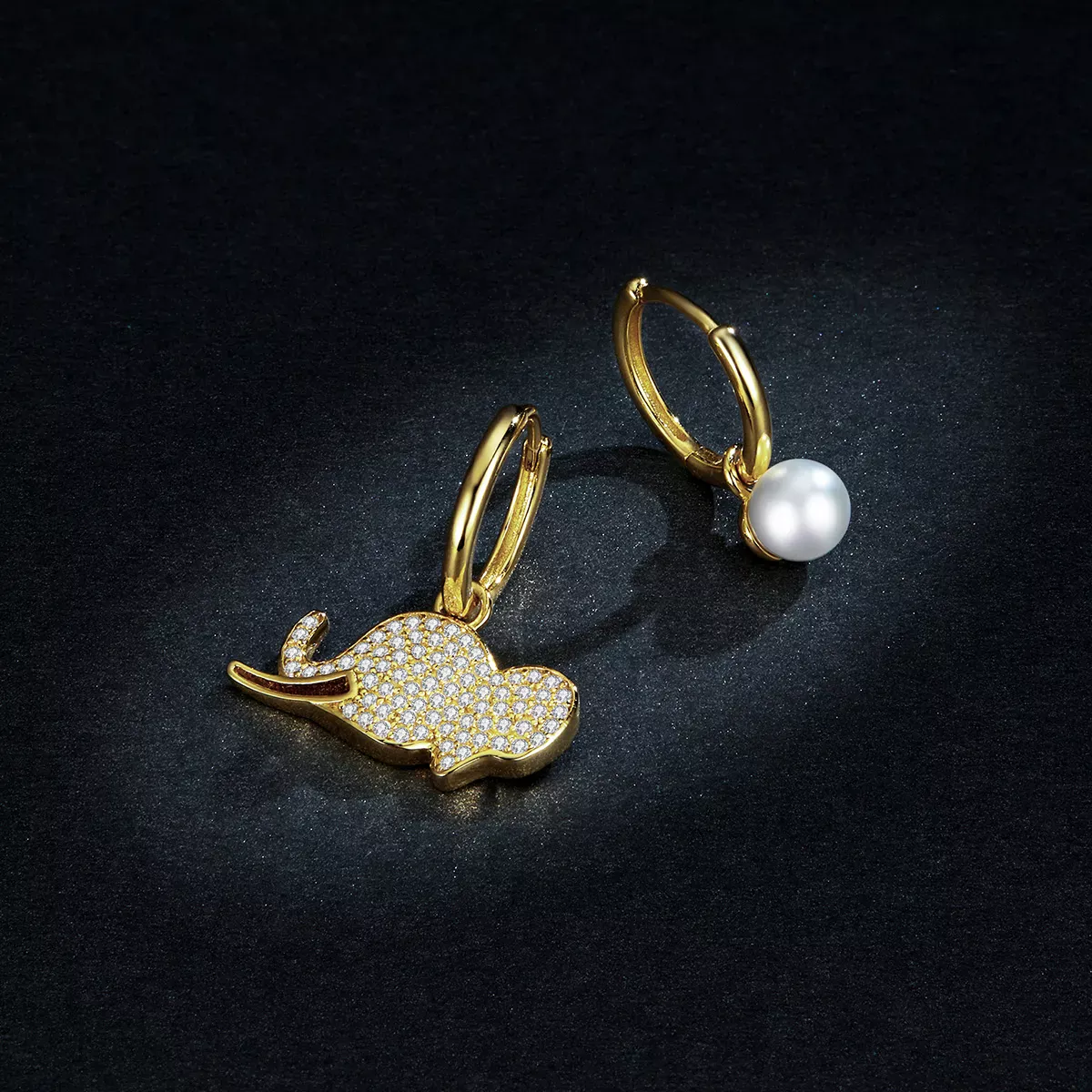 Pandora Style Elephant Hoop Earrings - BSE371