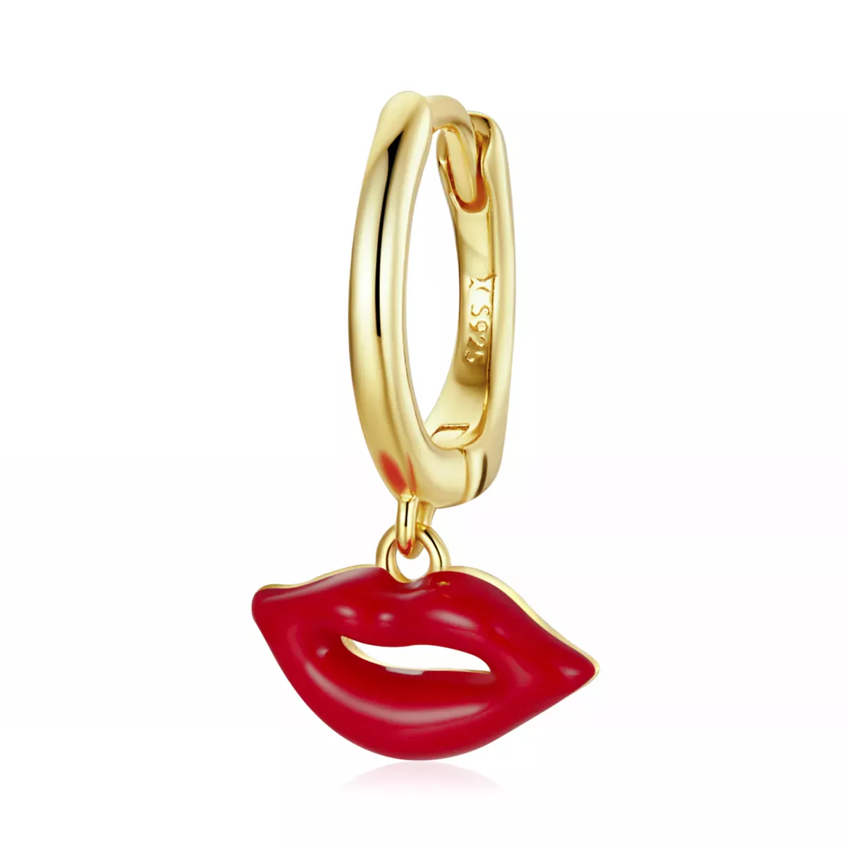 Pandora Style Flaming Lips Hoop Earrings - SCE1233 Pandora Style Flaming Lips Hoop Earrings - SCE1233