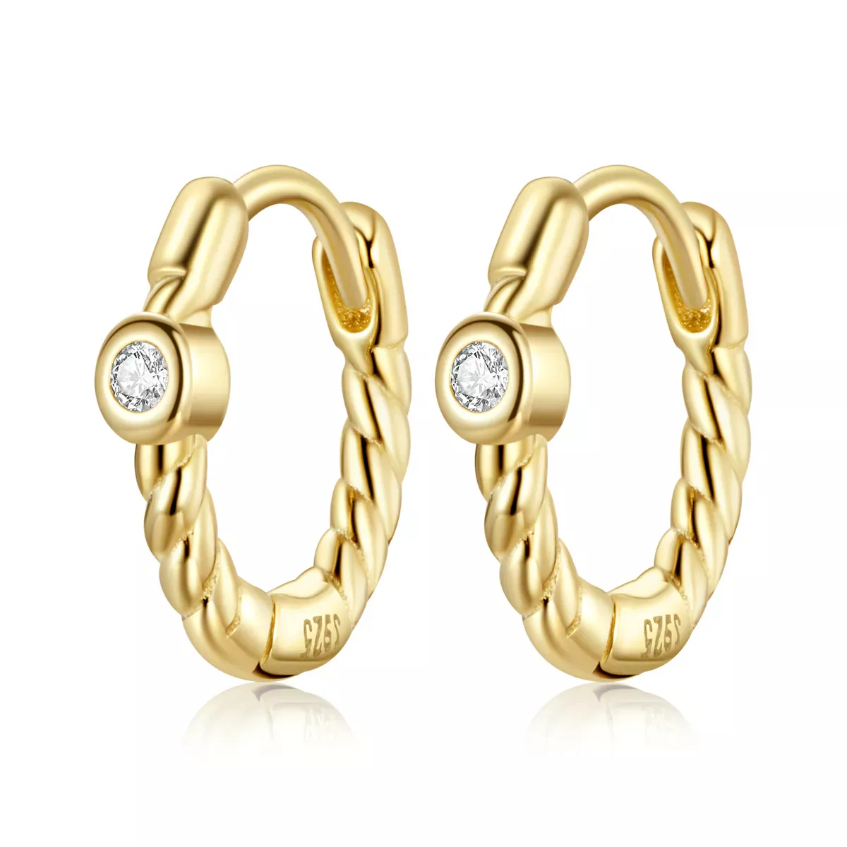 Pandora Style French Hoop Earrings - SCE1255 Pandora Style French Hoop Earrings - SCE1255