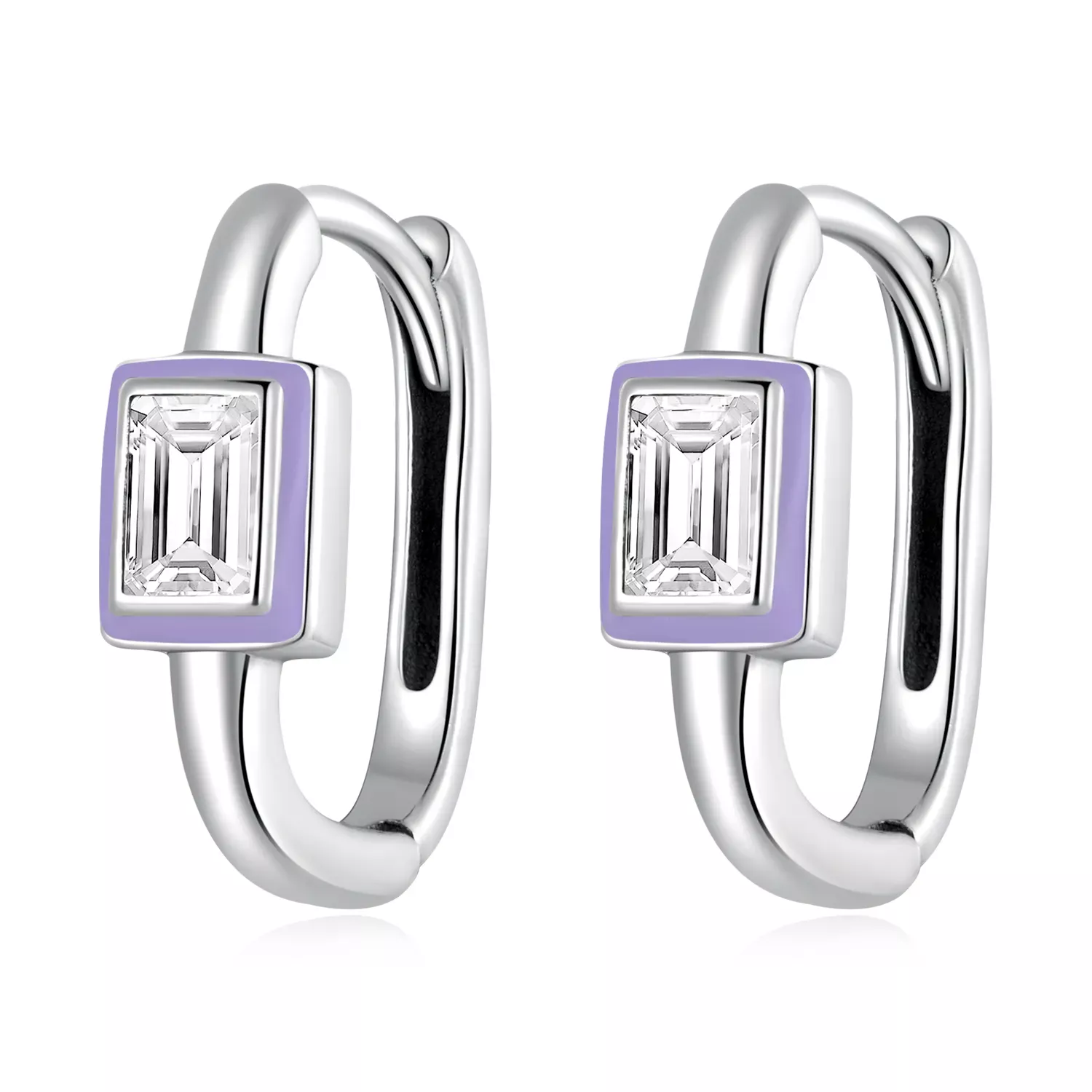 Pandora Style Fun Cubic Zirconia Hoop Earrings - SCE1402