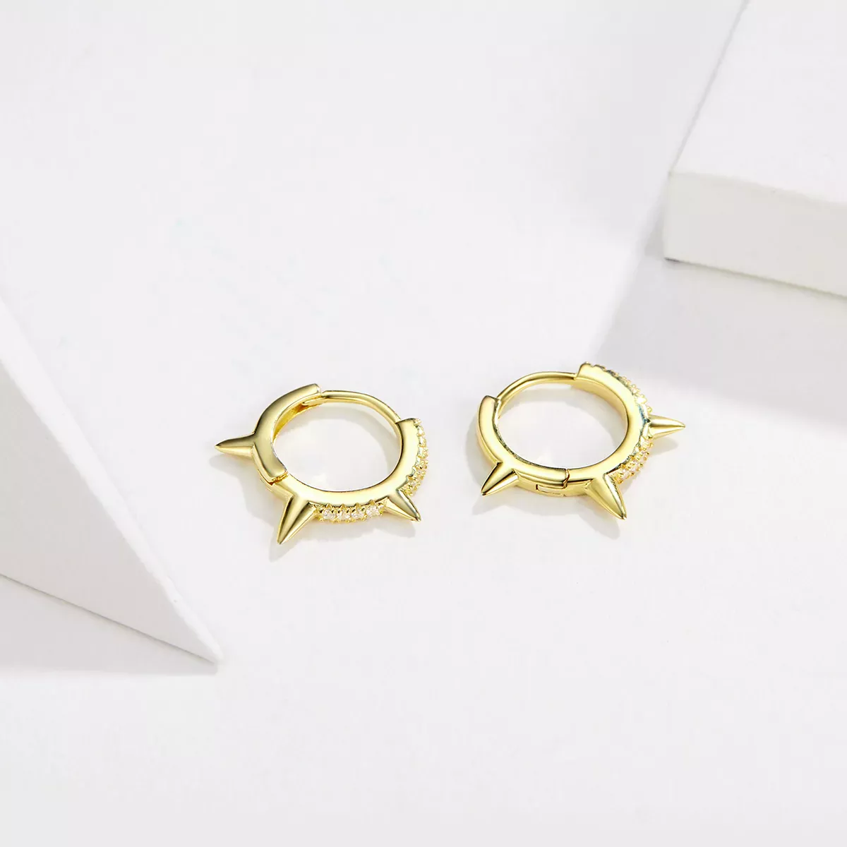 Pandora Style Irregular Geometry Hoop Earrings - BSE168