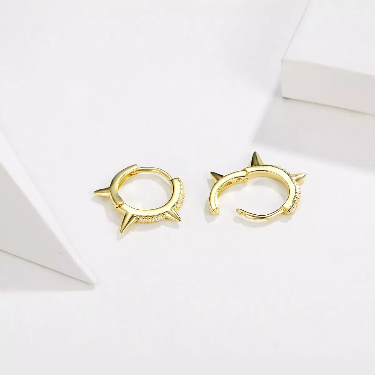 Pandora Style Irregular Geometry Hoop Earrings - BSE168