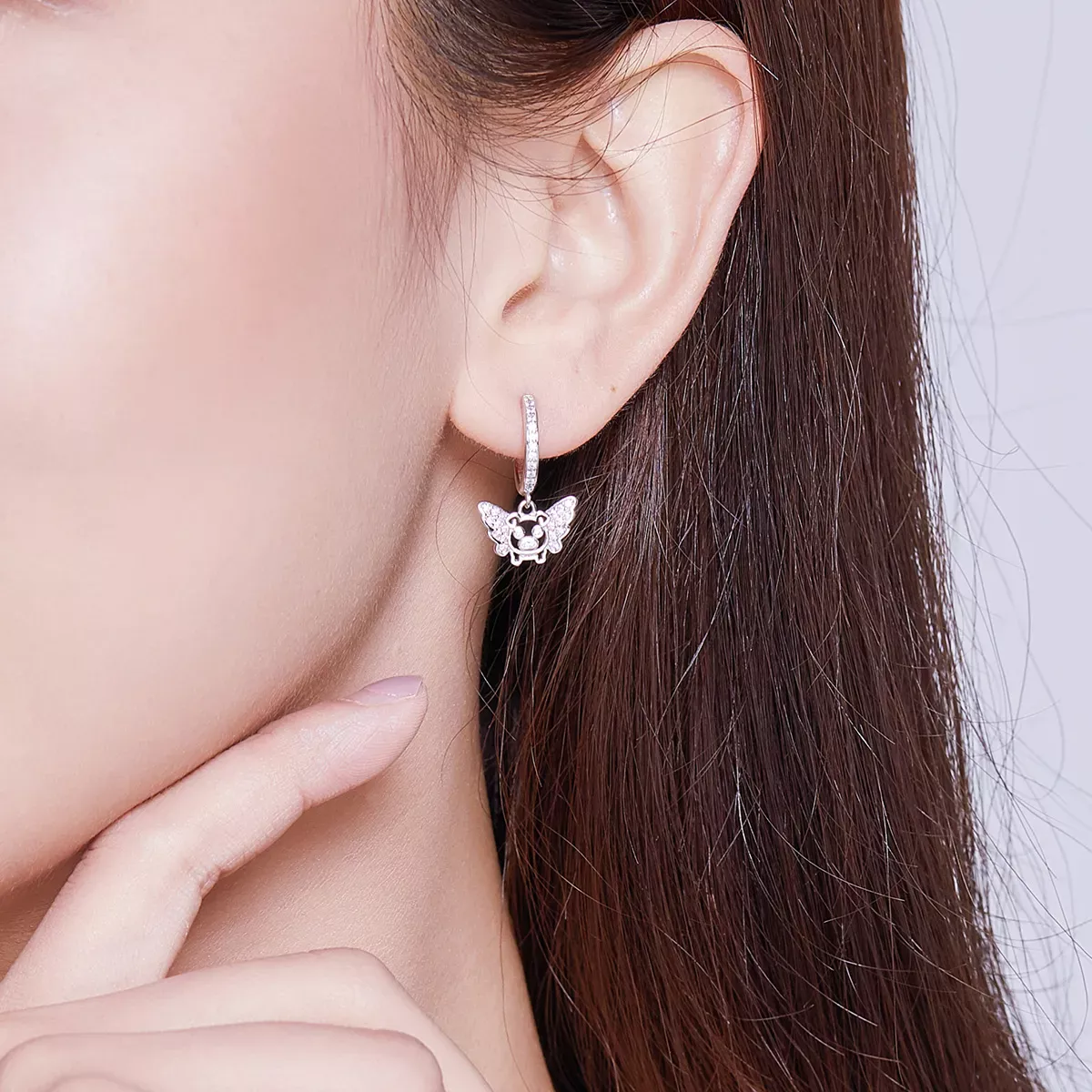 Pandora Style Little Flying Pig Hoop Earrings - BSE224