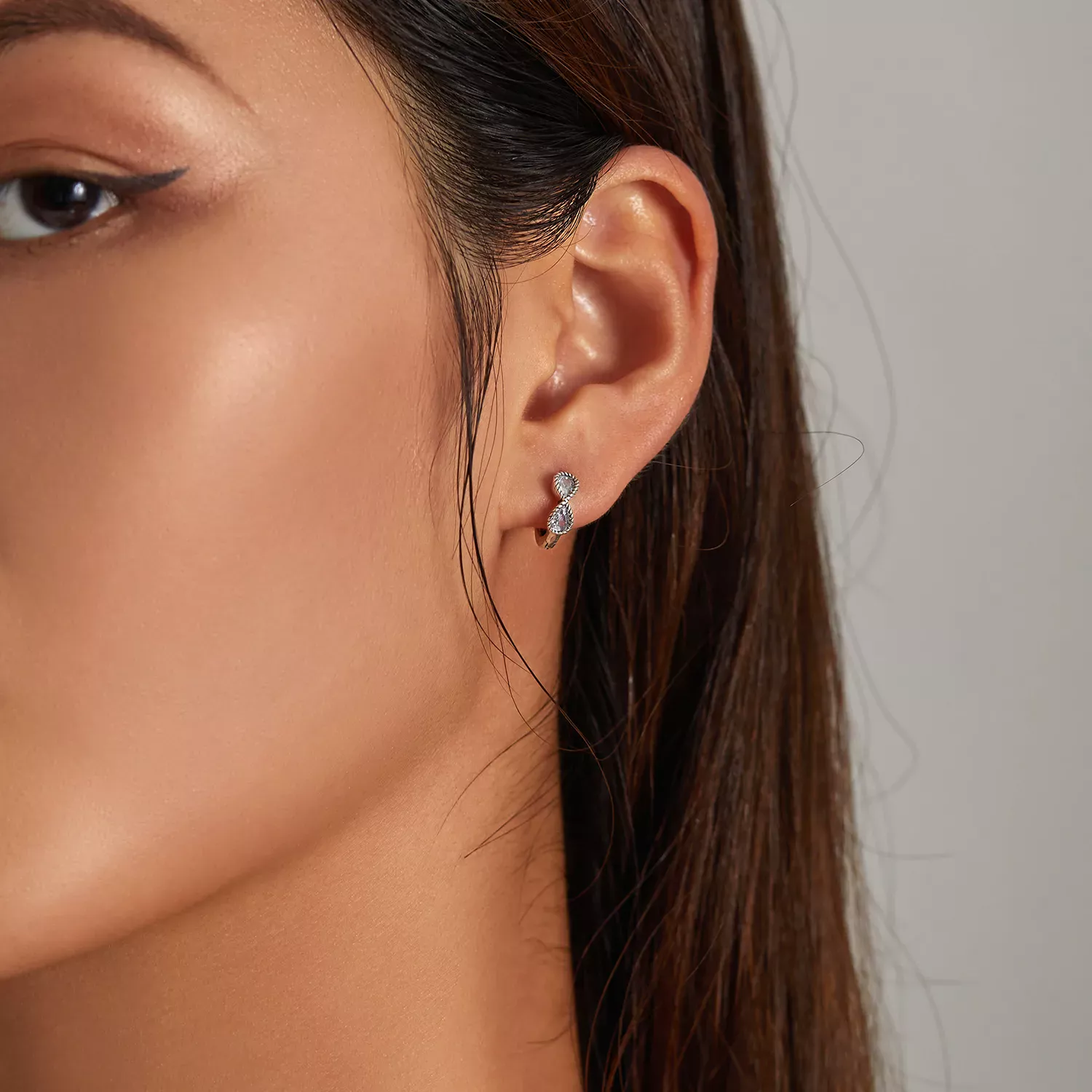 Pandora Style Minimalistic Infinity Symbol Hoop Earrings - BSE538