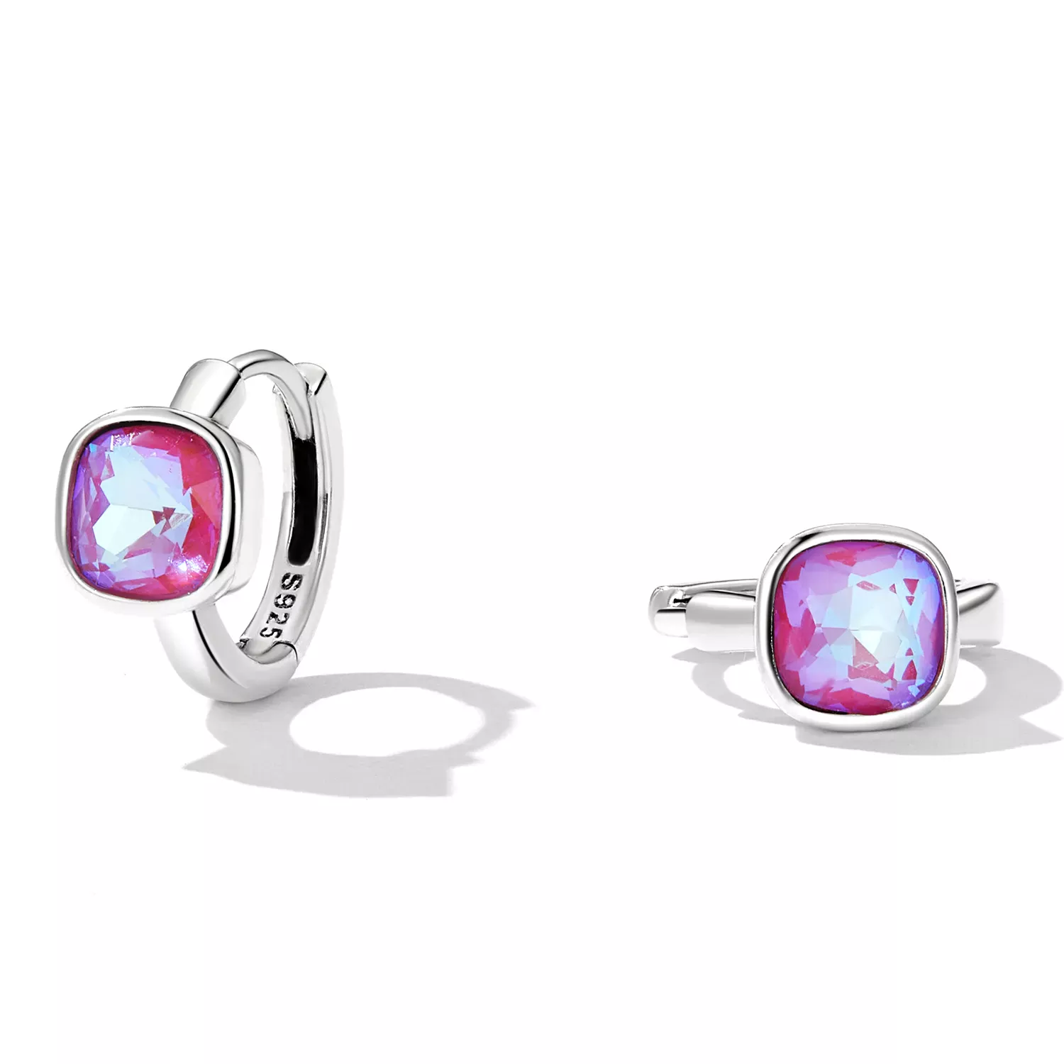 Pandora Style Mocha Fluorescent Hoop Earrings - SCE1412