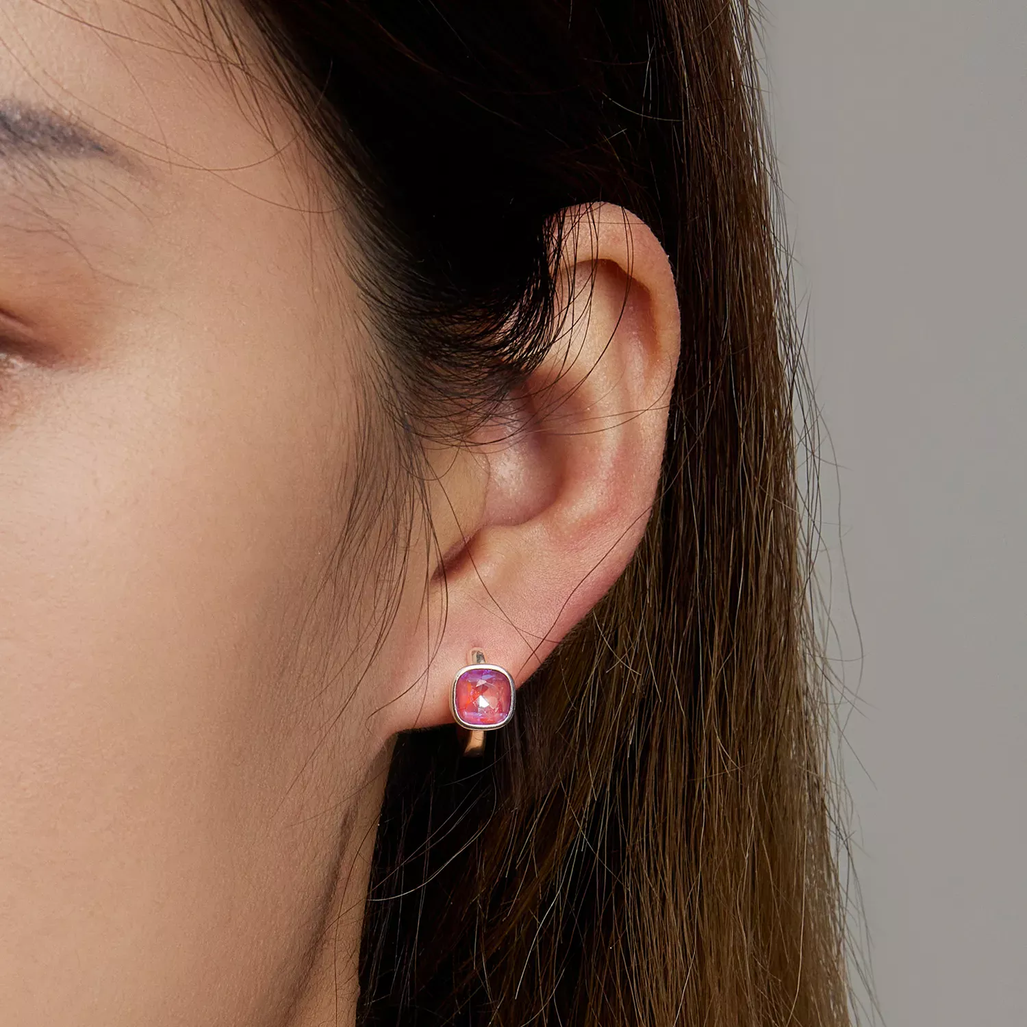 Pandora Style Mocha Fluorescent Hoop Earrings - SCE1412