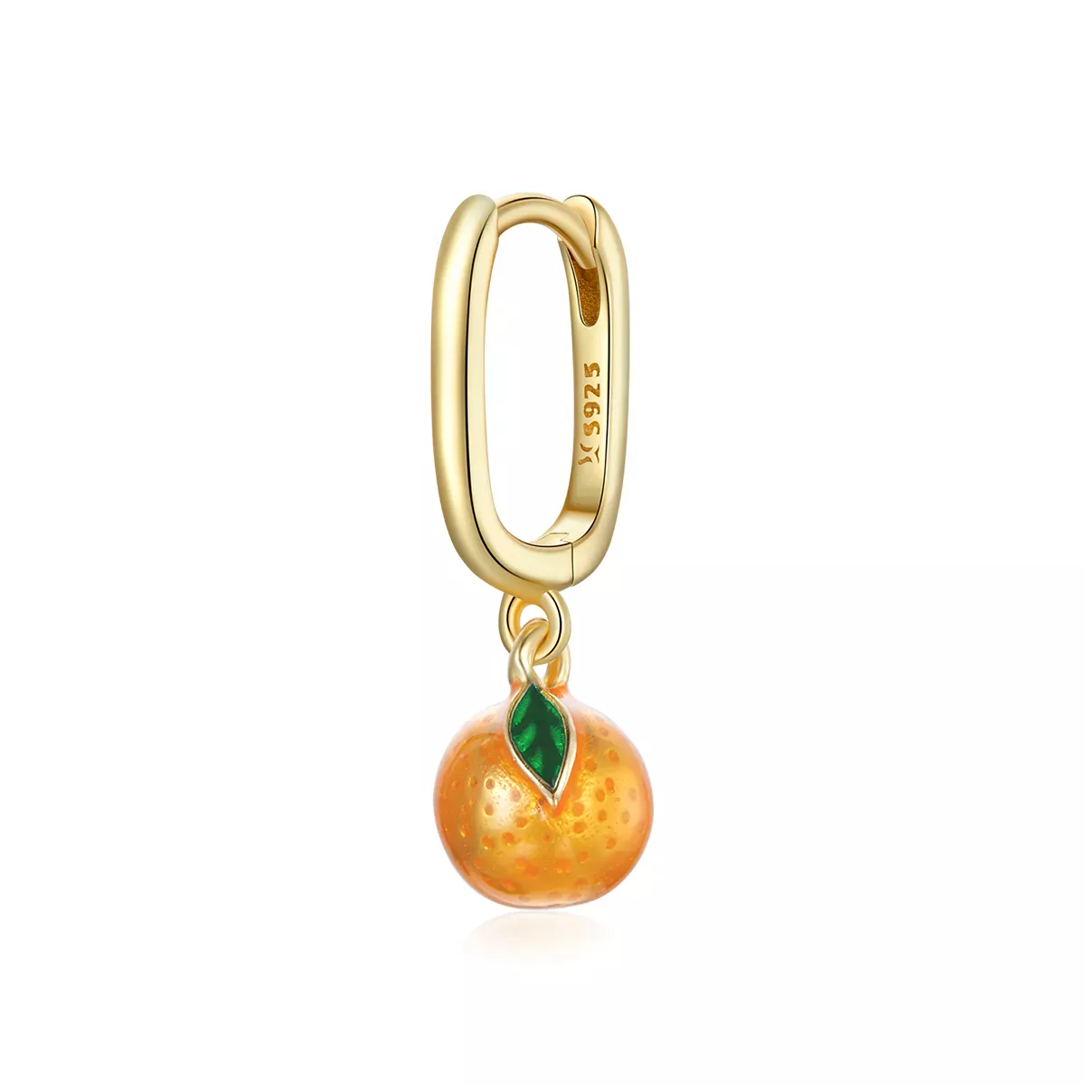 Pandora Style Orange Fun Hoop Earrings - SCE1078