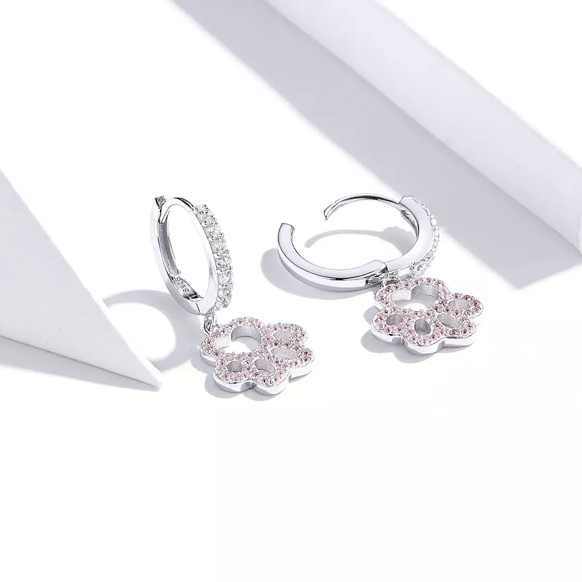 Pandora Style Pet Imprint Hoop Earrings - SCE771