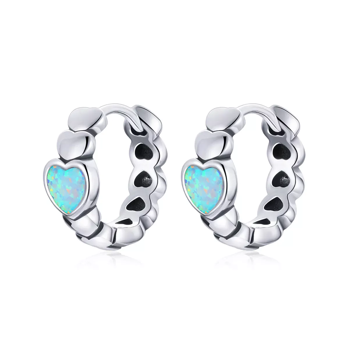 Pandora Style Rainbow Love Hoop Earrings - SCE1137 Pandora Style Rainbow Love Hoop Earrings - SCE1137