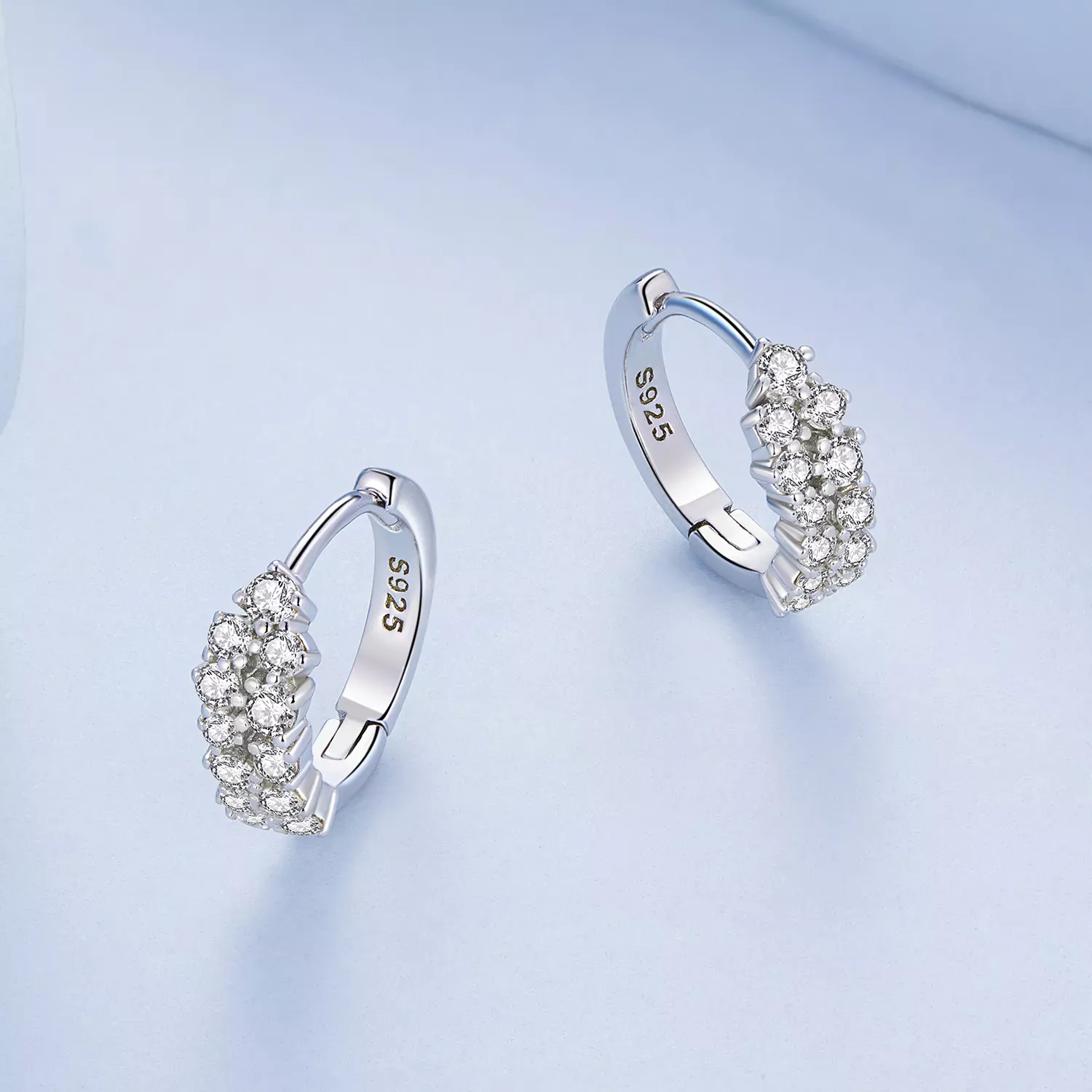 Pandora Style Refined Zircon Hoop Earrings - BSE730