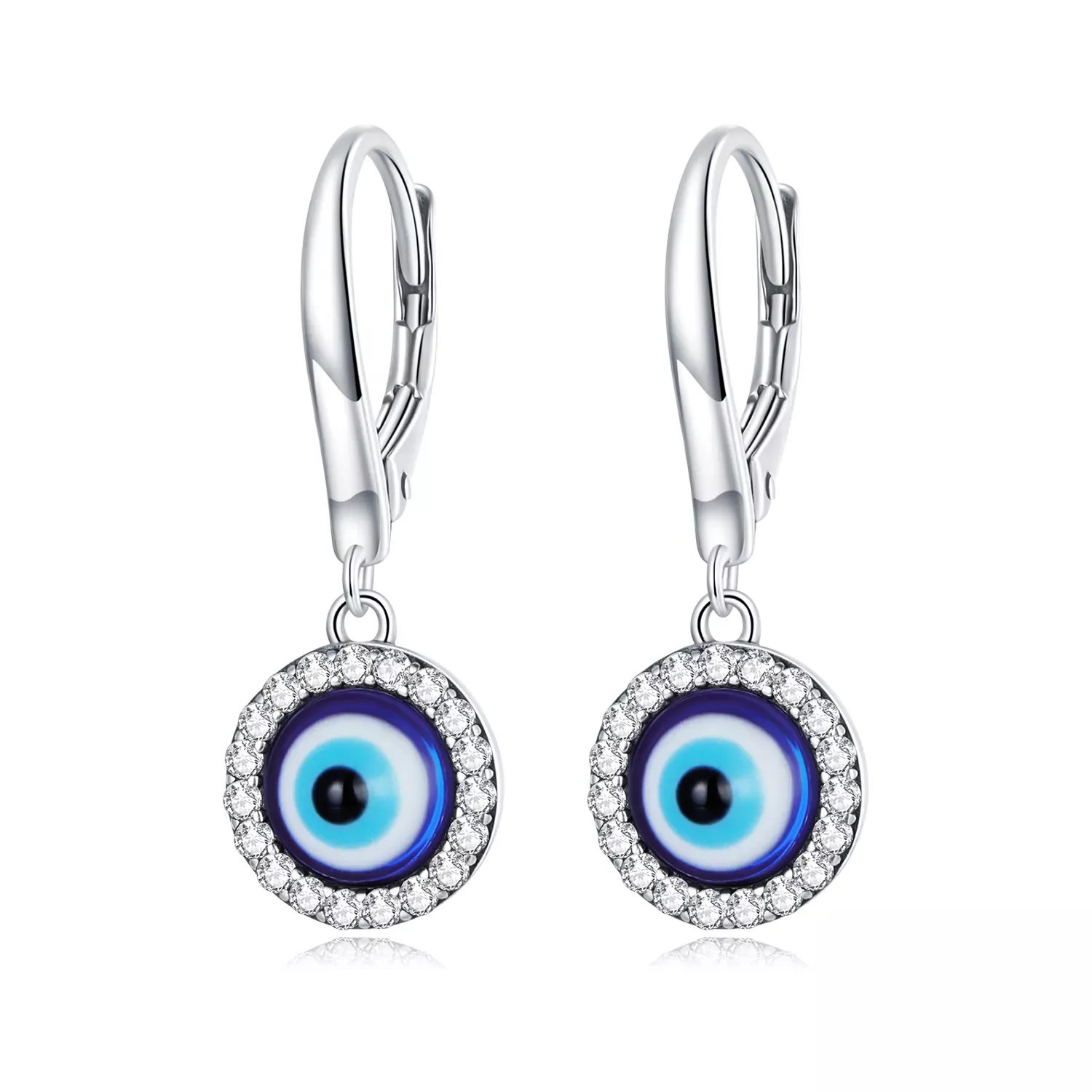 Pandora Style Resin Devil Eye Hoop Earrings - BSE638