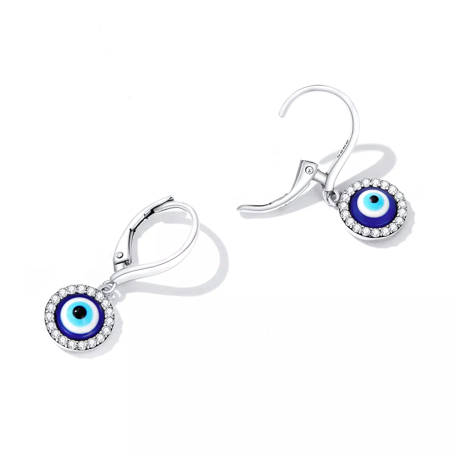 Pandora Style Resin Devil Eye Hoop Earrings - BSE638