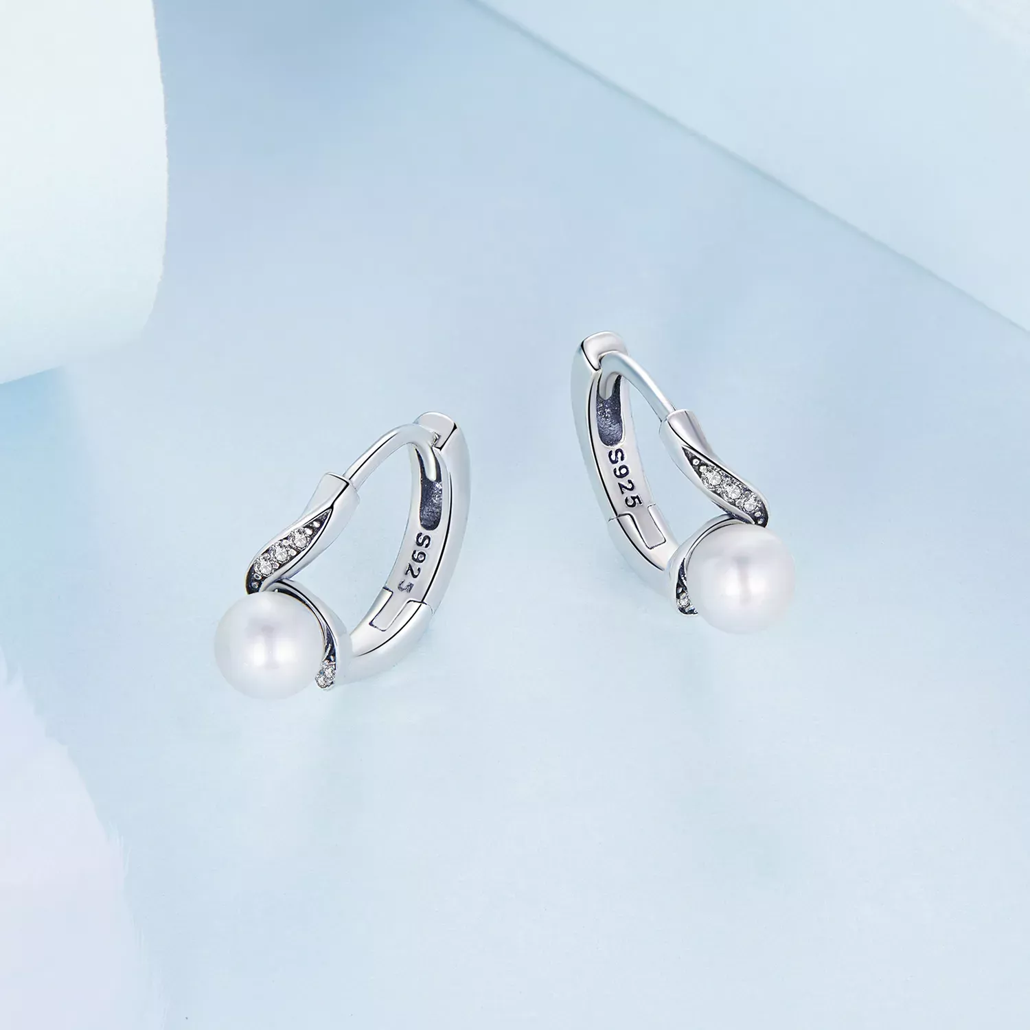 Pandora Style Shell Beads Hoop Earrings - BSE710