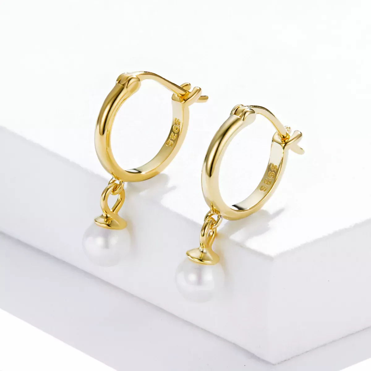 Pandora Style Shell Beads Hoop Earrings - SCE1257