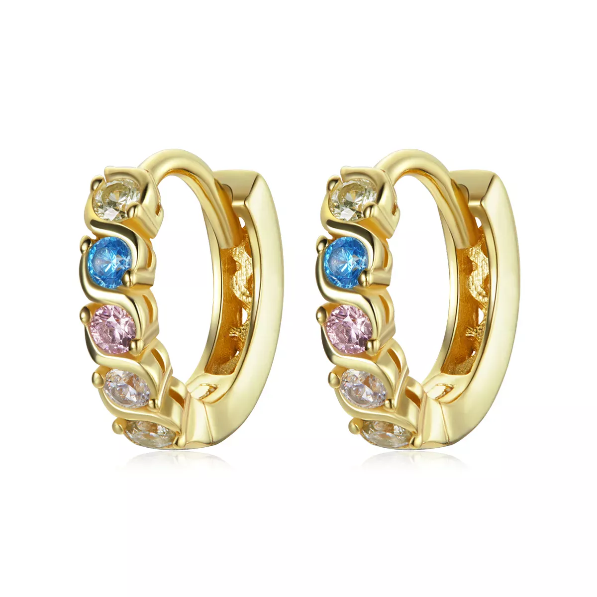 Pandora Style Shine Hoop Earrings - SCE1166-B