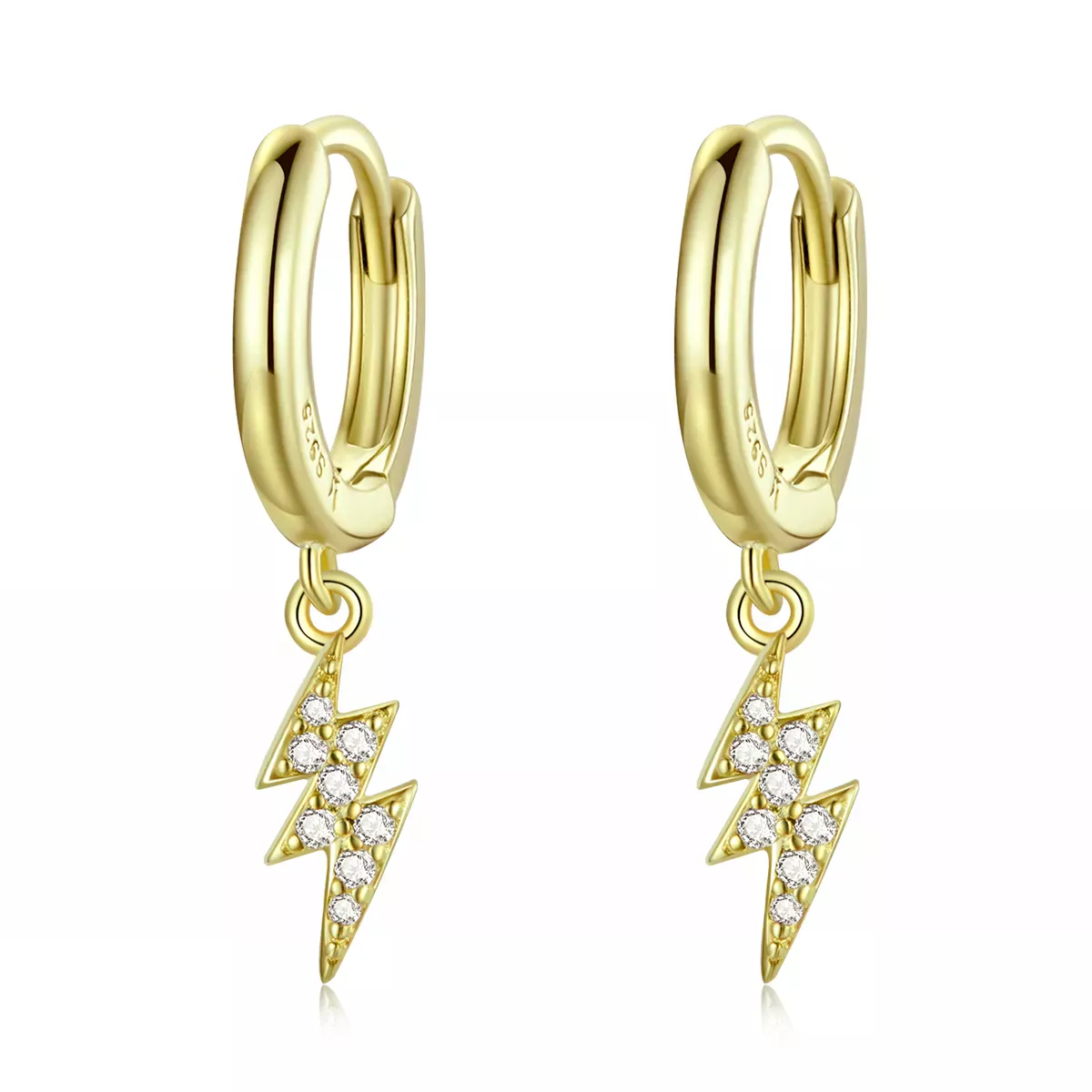 Pandora Style Shine Lightning Hoop Earrings - SCE1262 Pandora Style Shine Lightning Hoop Earrings - SCE1262