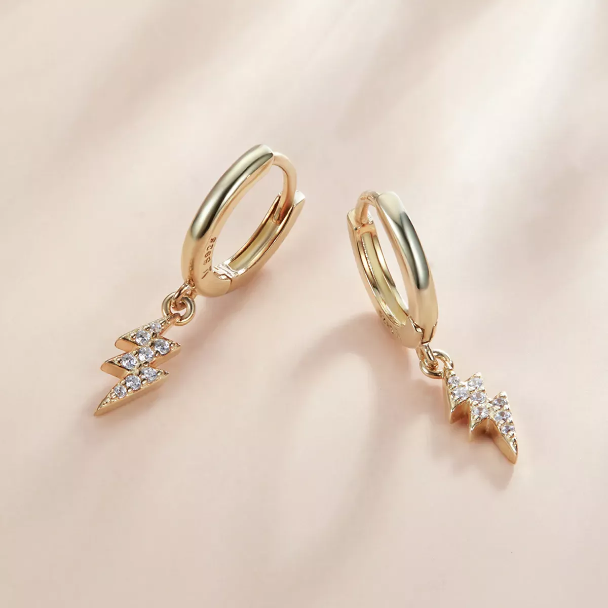 Pandora Style Shine Lightning Hoop Earrings - SCE1262