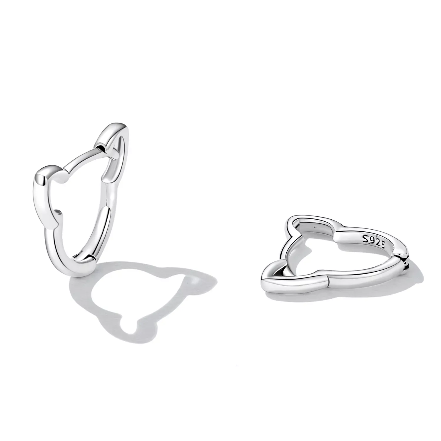 Pandora Style Simple Cat Hoop Earrings - SCE1440