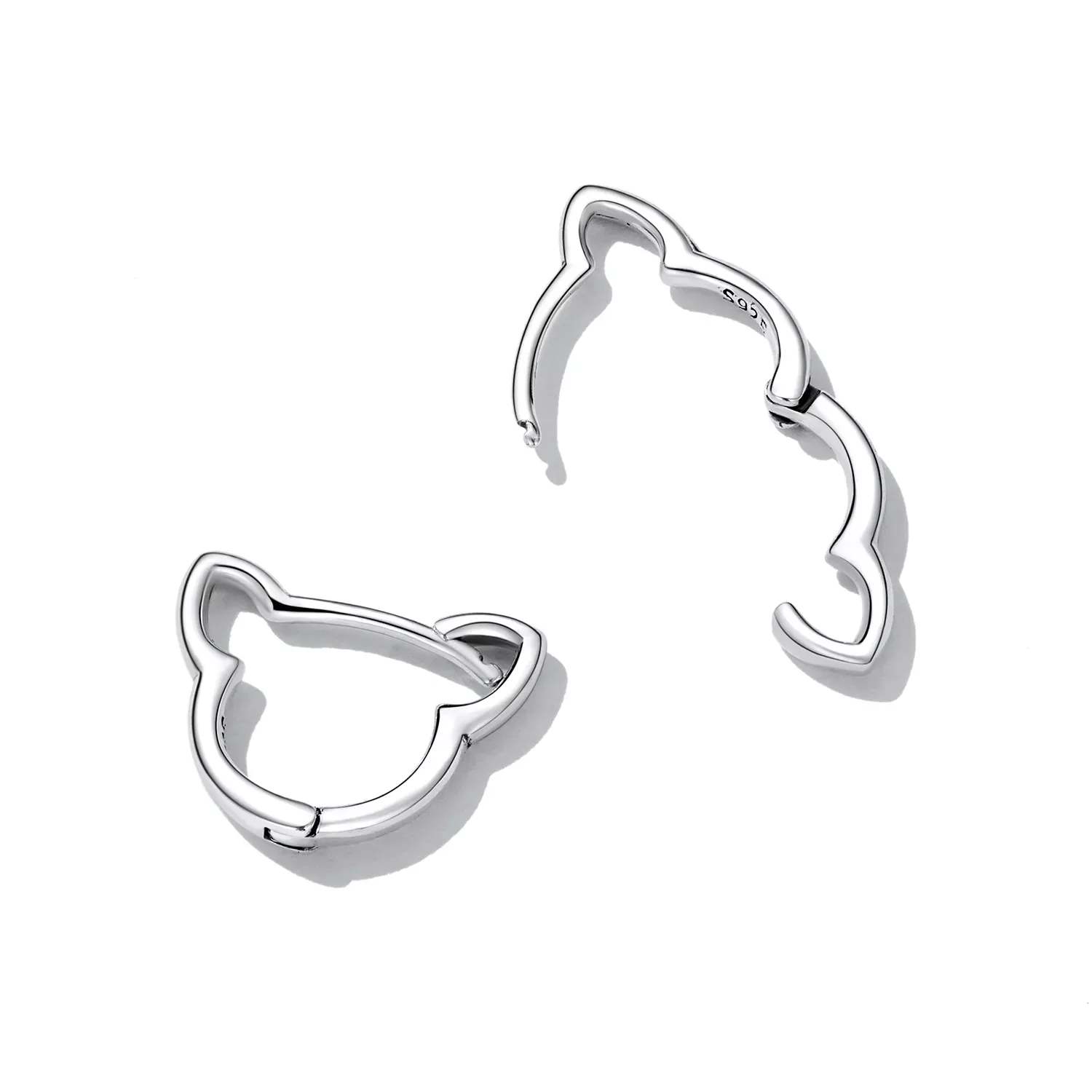 Pandora Style Simple Cat Hoop Earrings - SCE1440