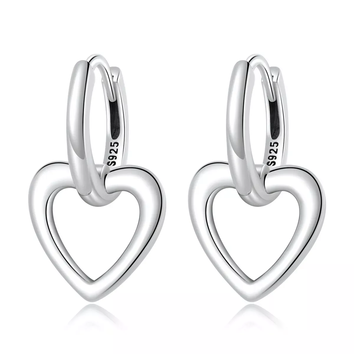 Pandora Style Simple Love Hoop Earrings - SCE1394 Pandora Style Simple Love Hoop Earrings - SCE1394