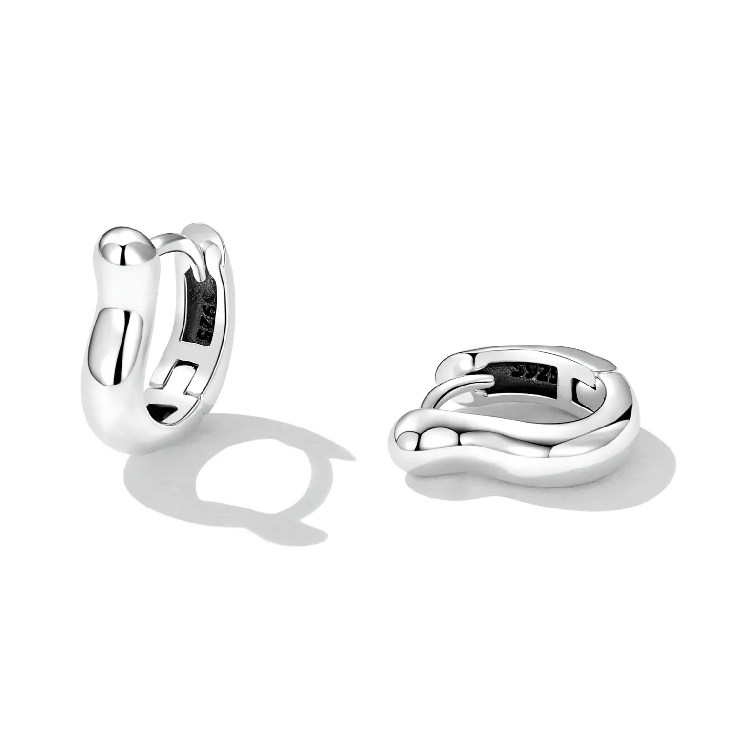 Pandora Style Simple Silver Hoop Earrings - SCE1439