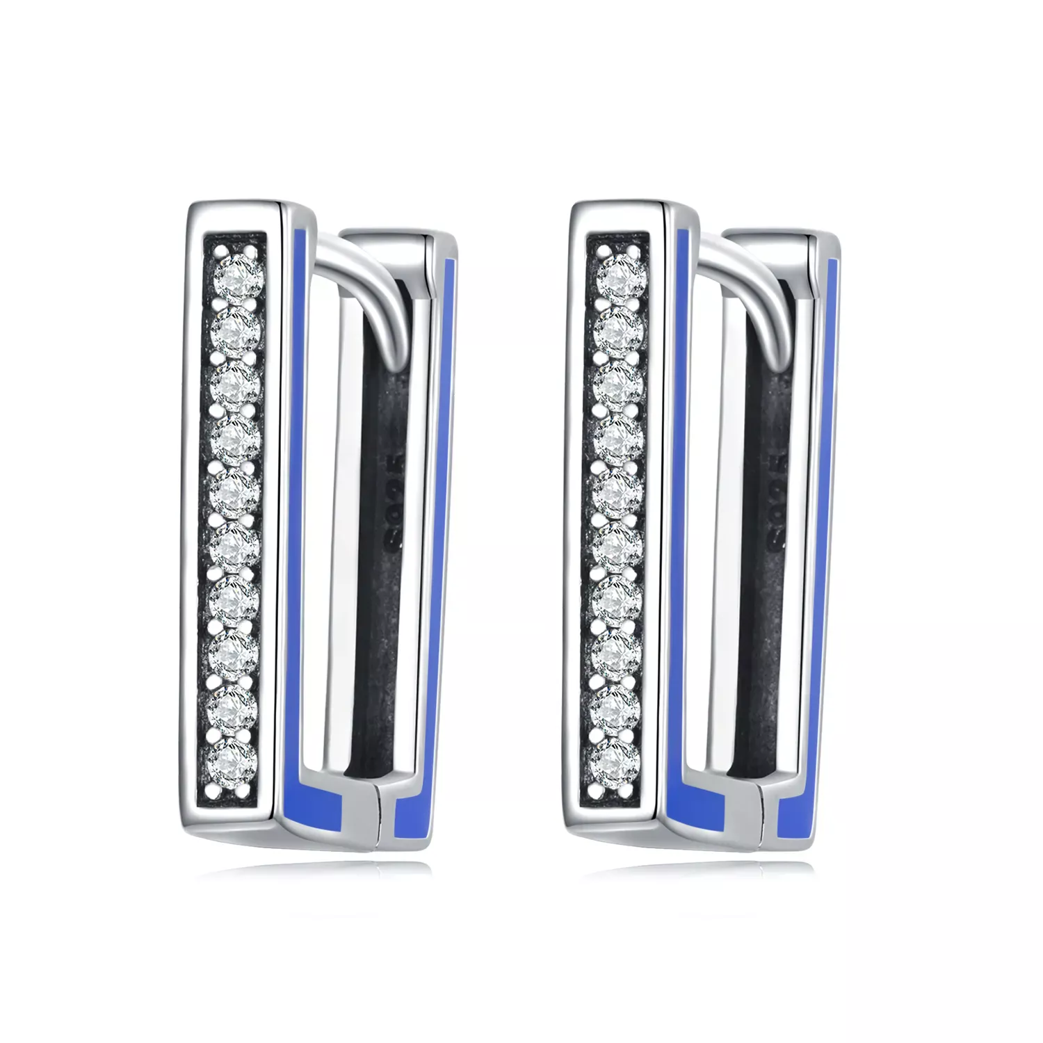 Pandora Style Simple Square Hoop Earrings - SCE1504