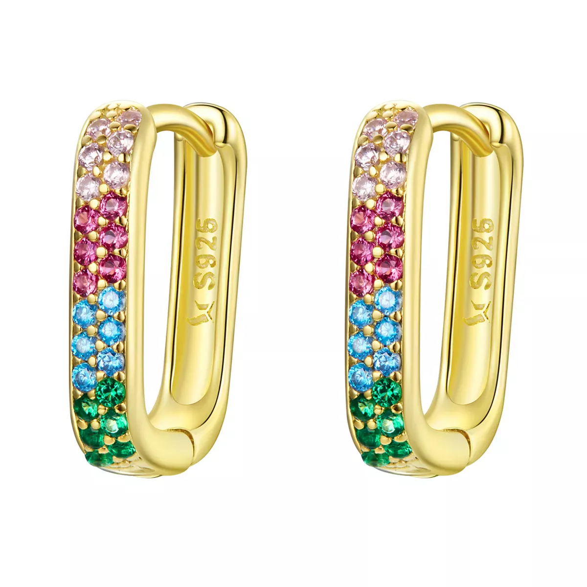 Pandora Style Square Hoop Earrings - SCE1218-CF