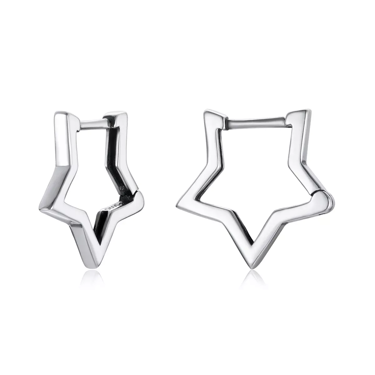 Pandora Style Star Shape Hoop Earrings - SCE1136 Pandora Style Star Shape Hoop Earrings - SCE1136