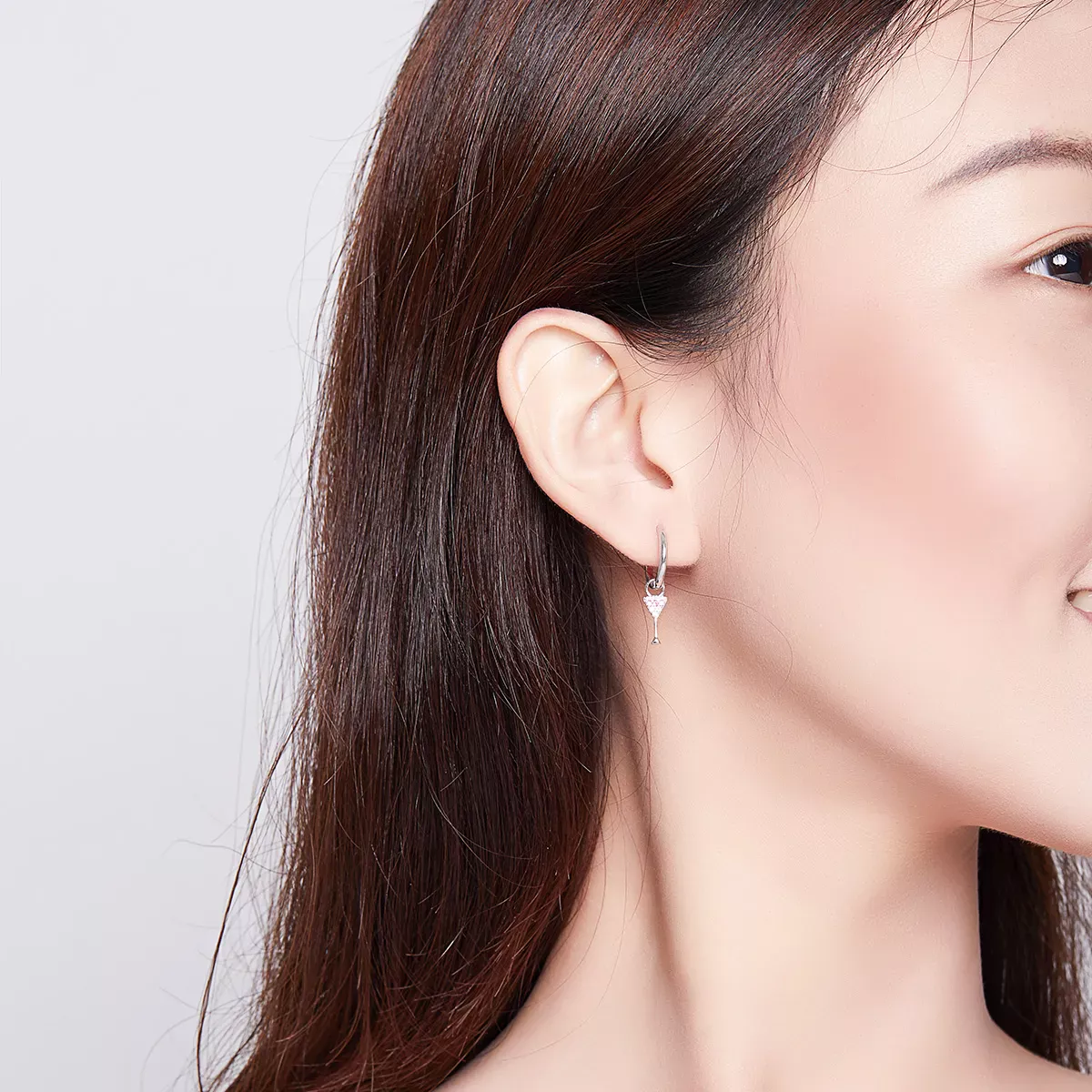 Pandora Style Wine Glass Hoop Earrings - SCE742