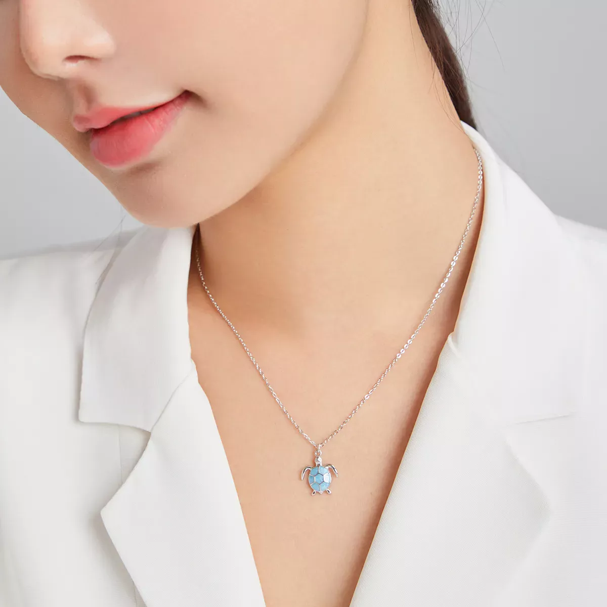 Pandora Style Blue Turtle Necklace - SCN446