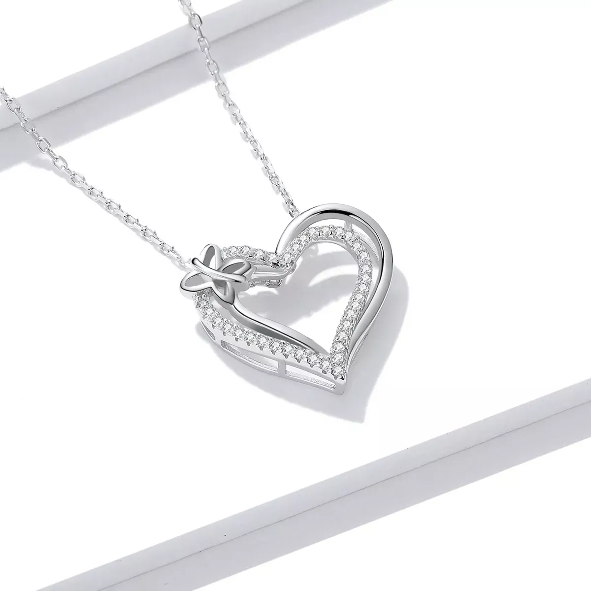 Pandora Style Double Love Necklace - BSN240