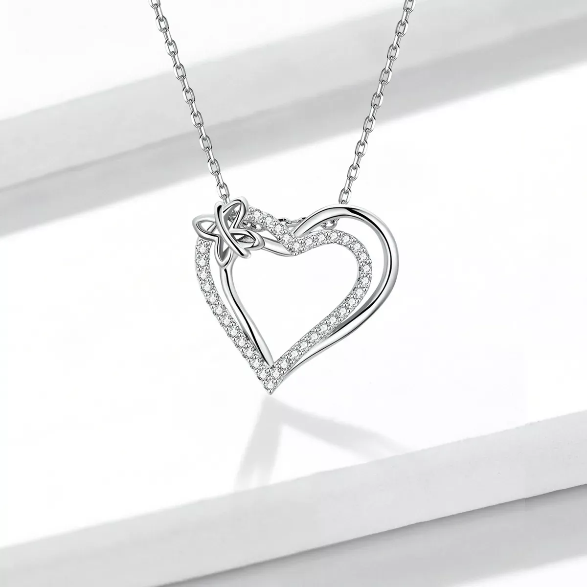 Pandora Style Double Love Necklace - BSN240