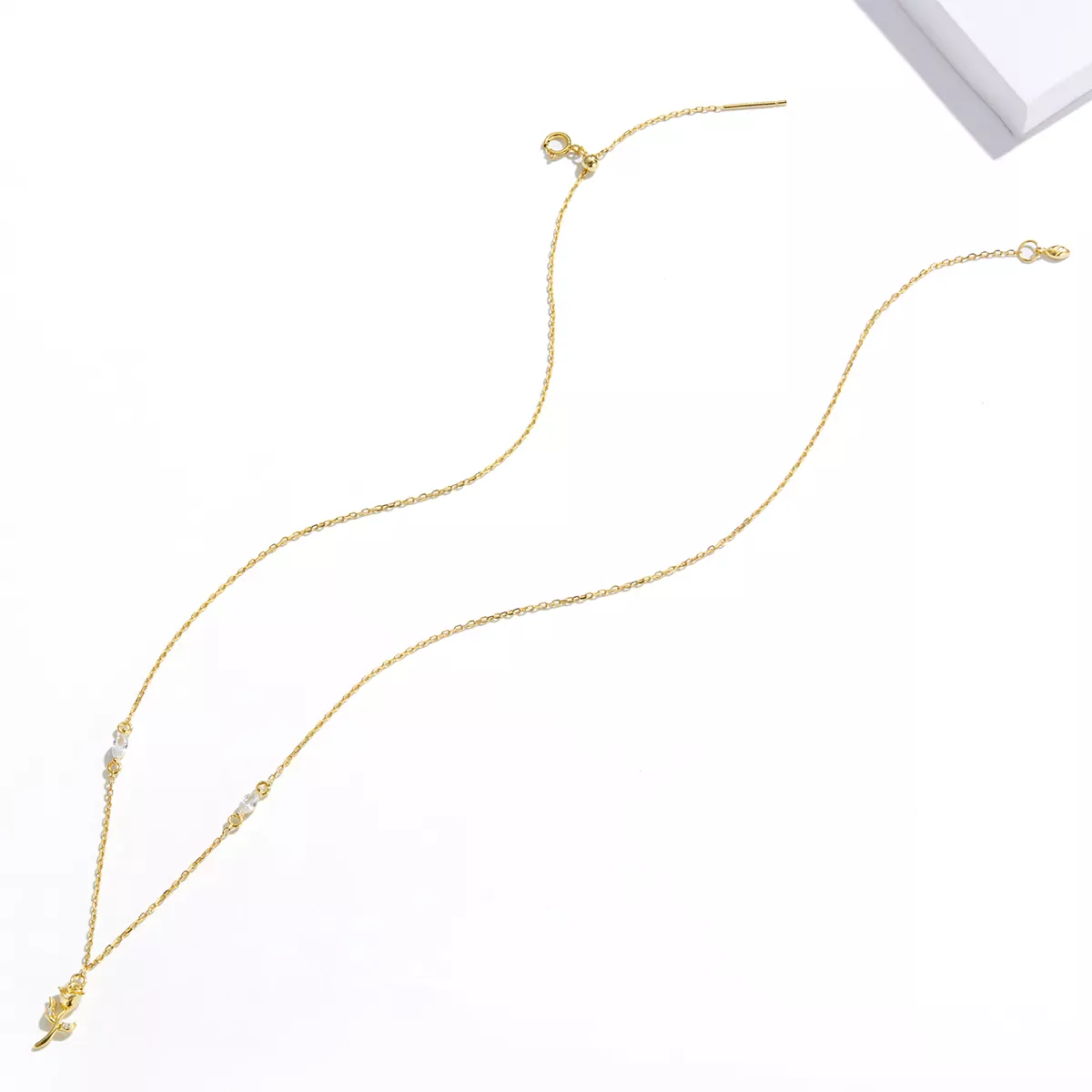 Pandora Style Golden Rose Necklace - SCN464