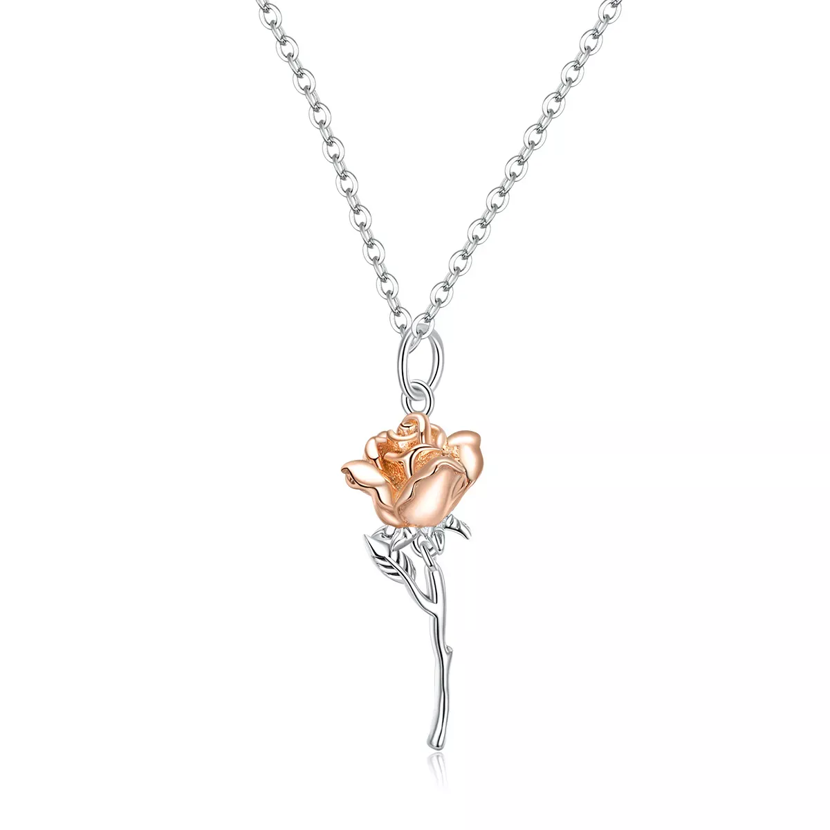 Pandora Style Graceful Rose Necklace - BSN190 Pandora Style Graceful Rose Necklace - BSN190