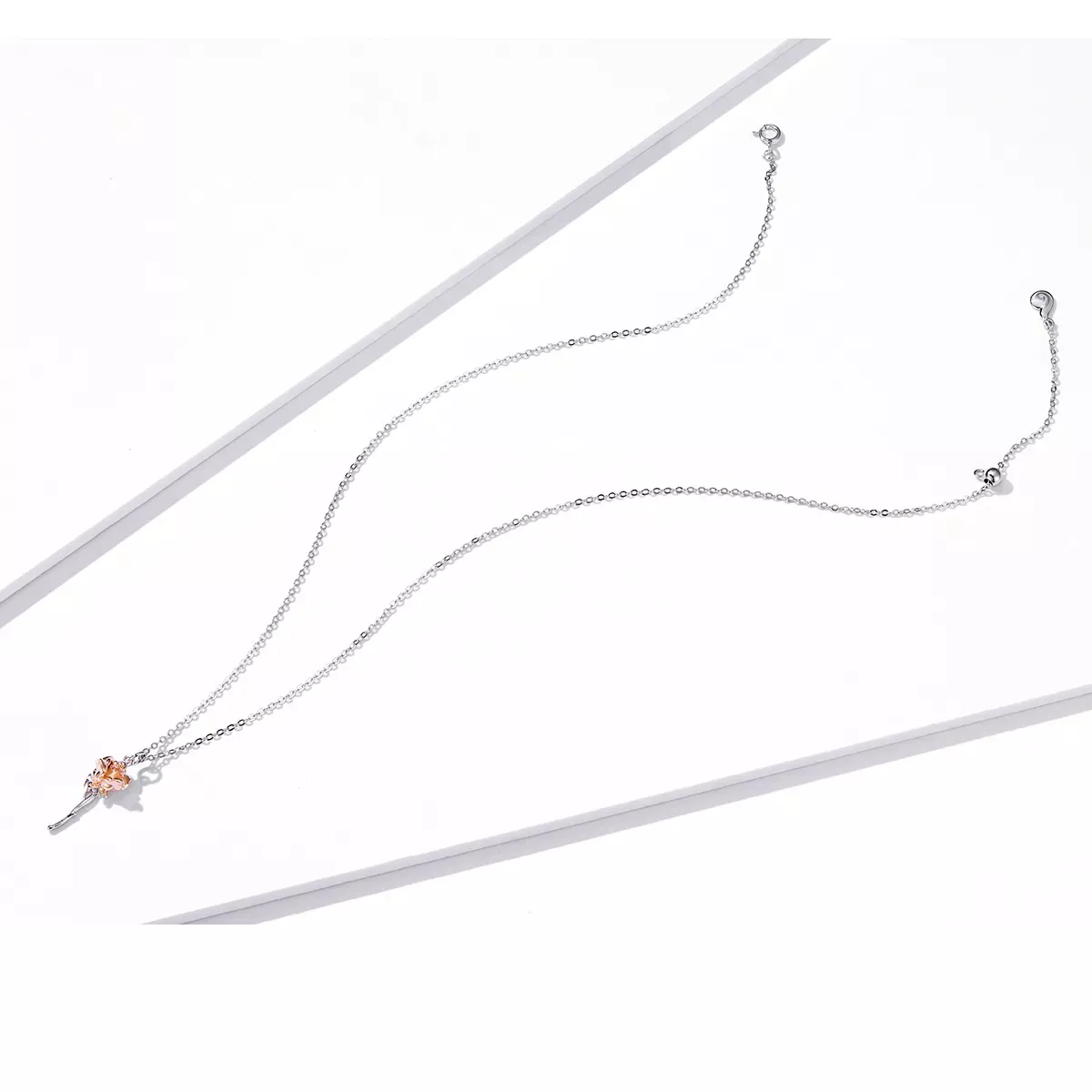 Pandora Style Graceful Rose Necklace - BSN190