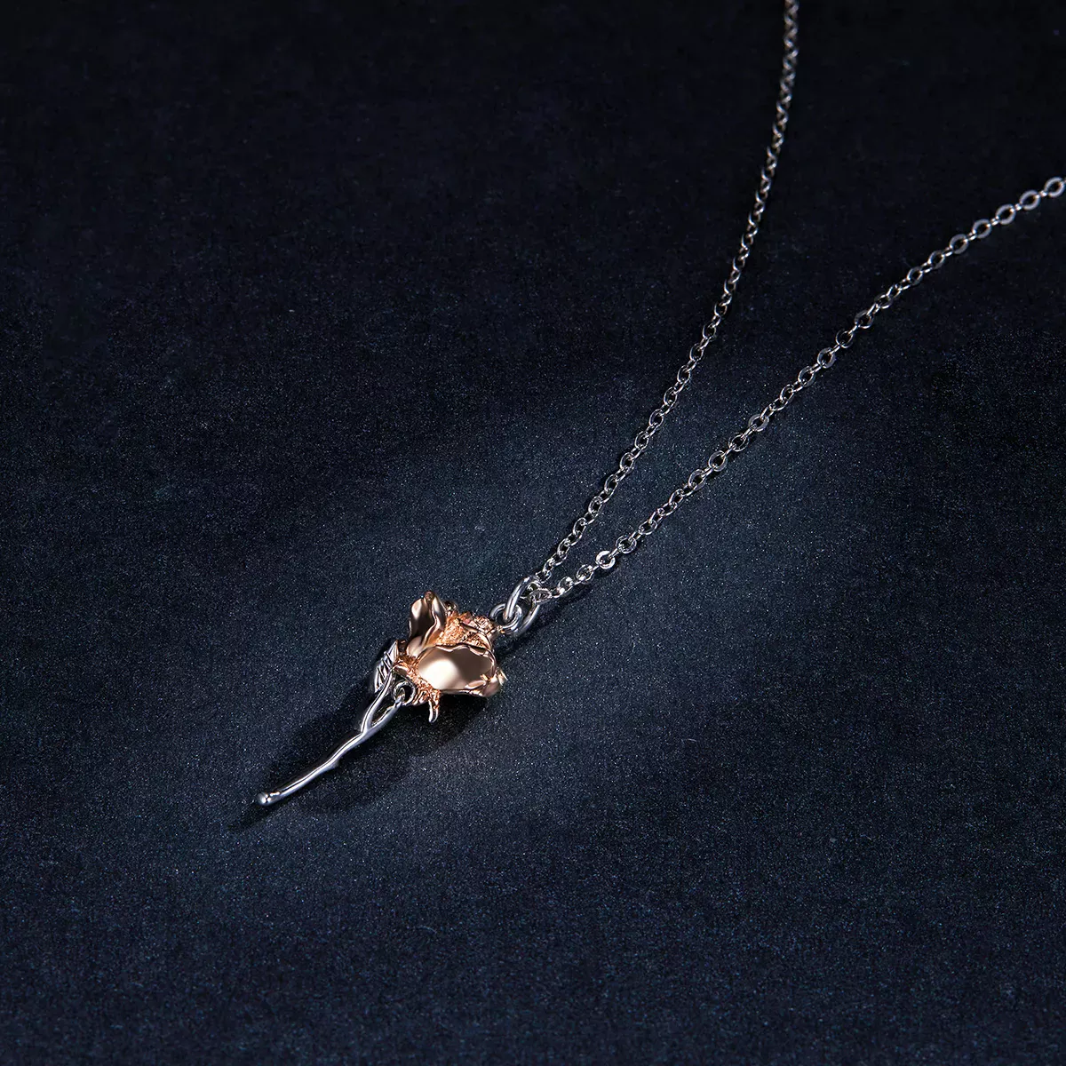 Pandora Style Graceful Rose Necklace - BSN190